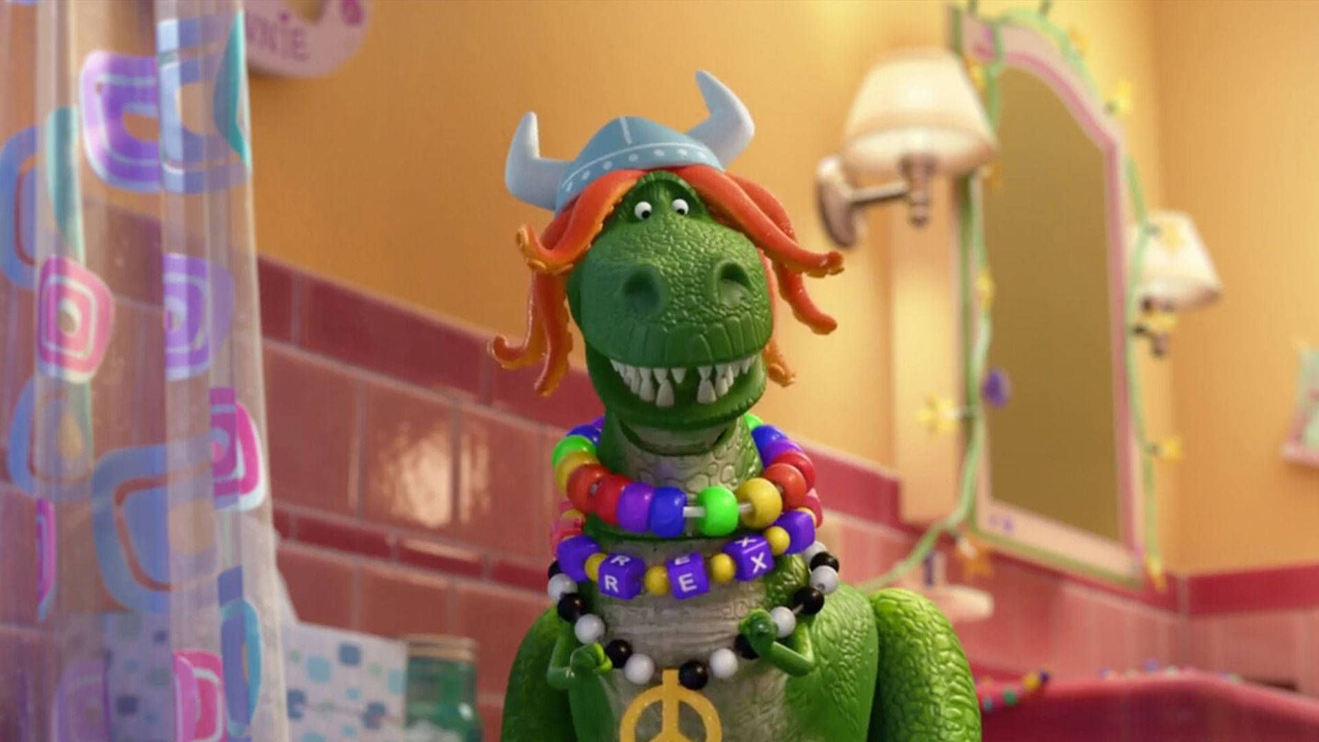 Toy Story Rex Genuine Smile Background