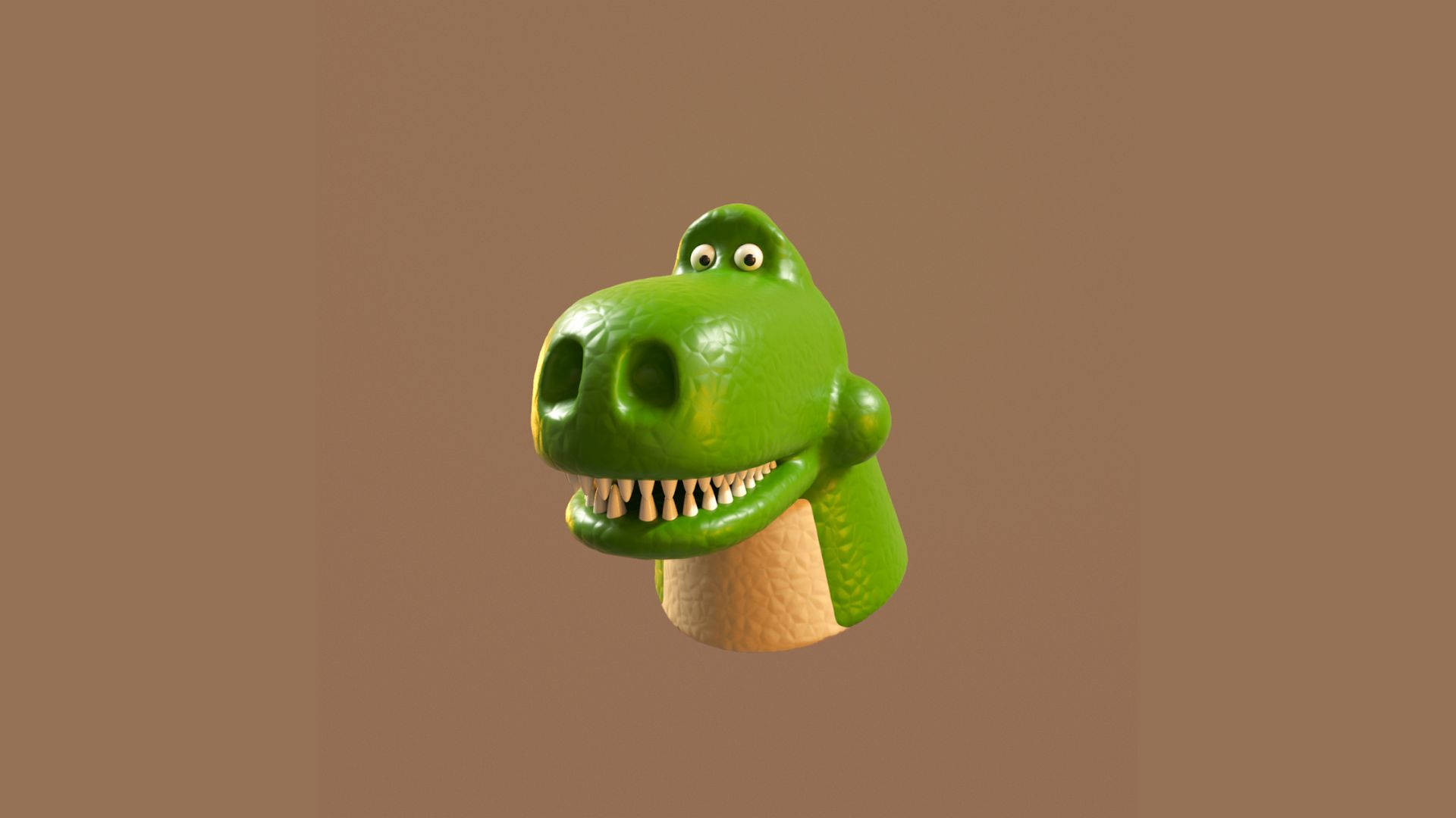 Toy Story Rex On Brown Backdrop Background