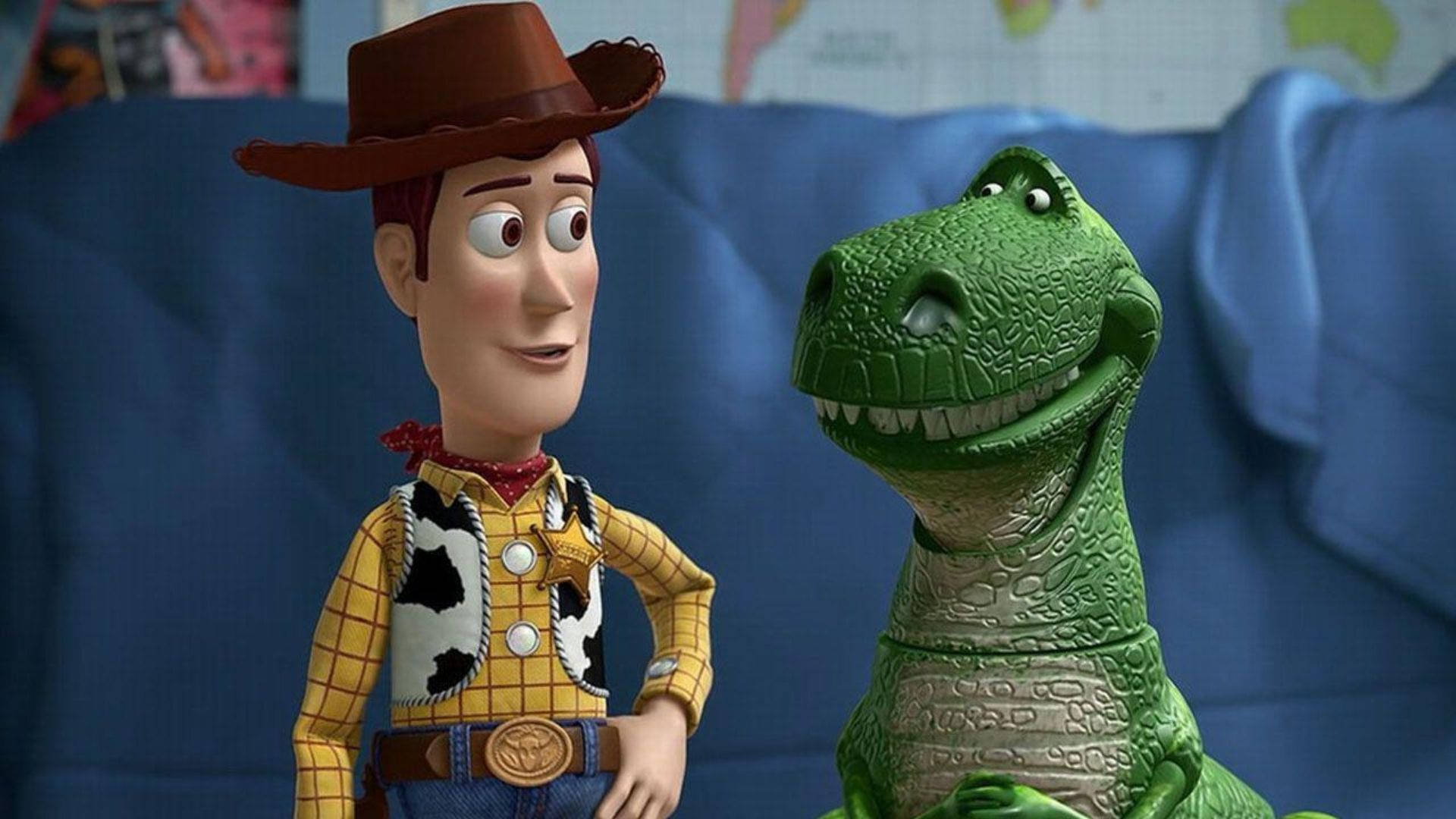 Toy Story Rex With Woody Background