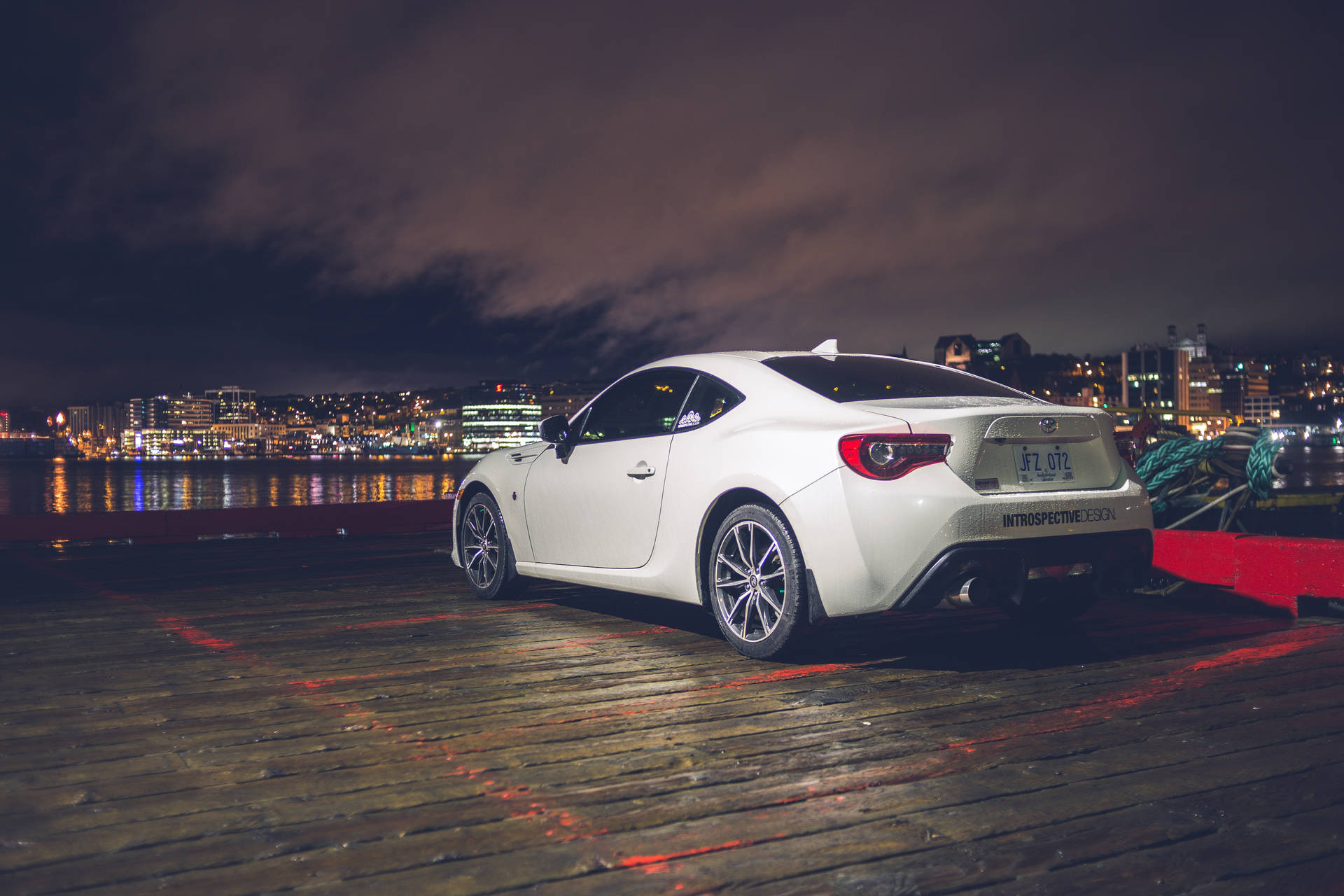 Toyota Car In Pier At Night Background