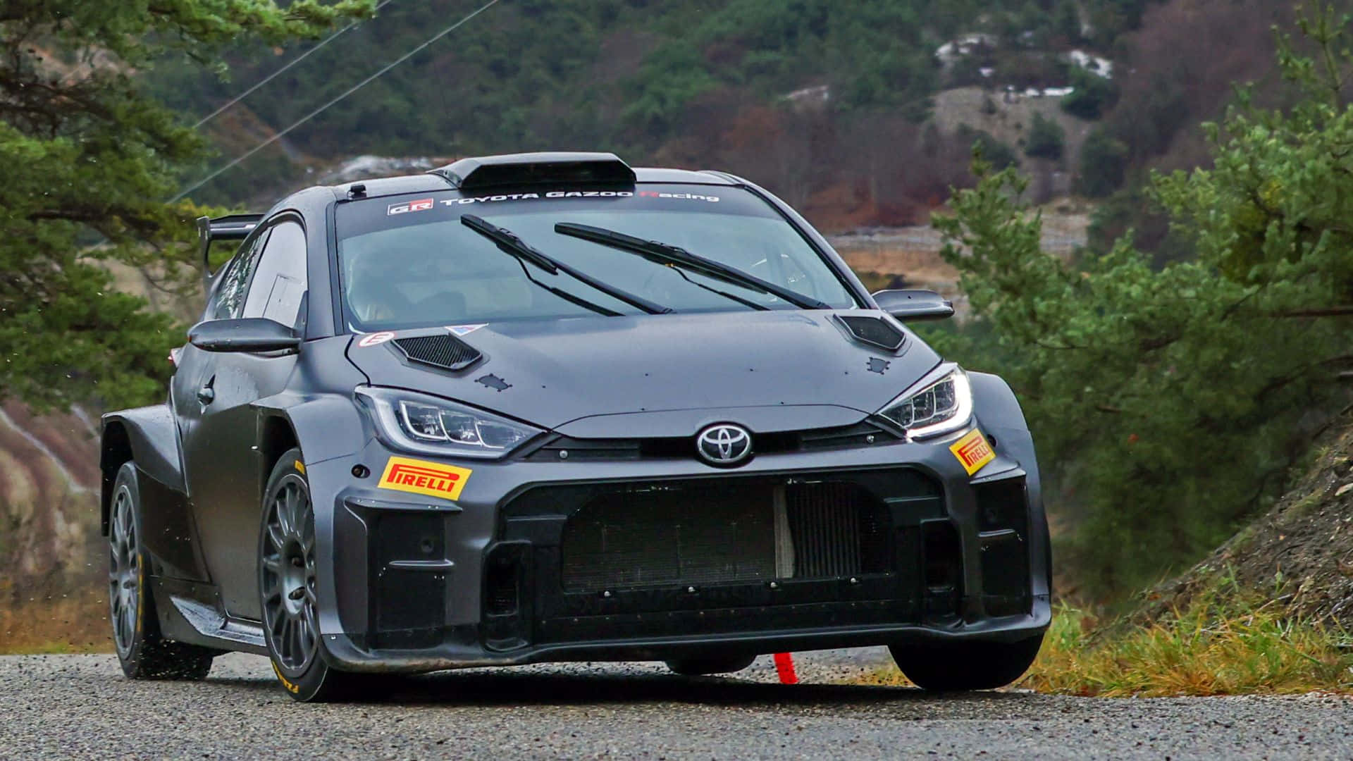 Toyota Yaris W R C Rally Car Action Background