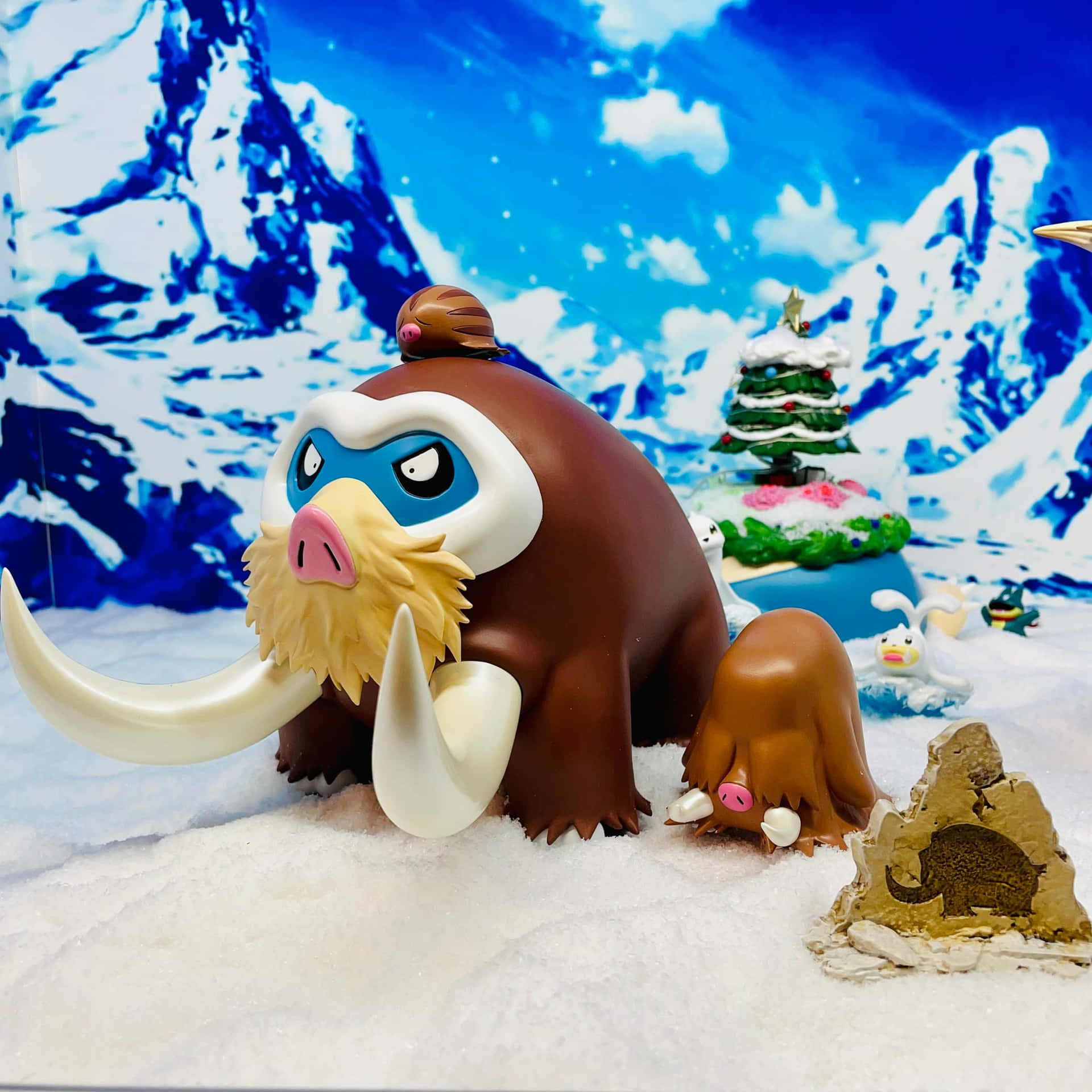 Toys Of Piloswine, Swinub, And Mamoswine Background