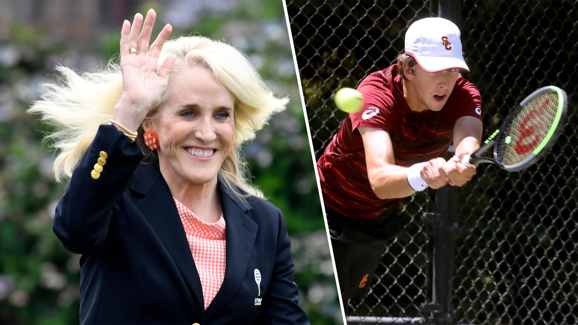 Tracy Austin Brandon Holt Playing Tennis Background