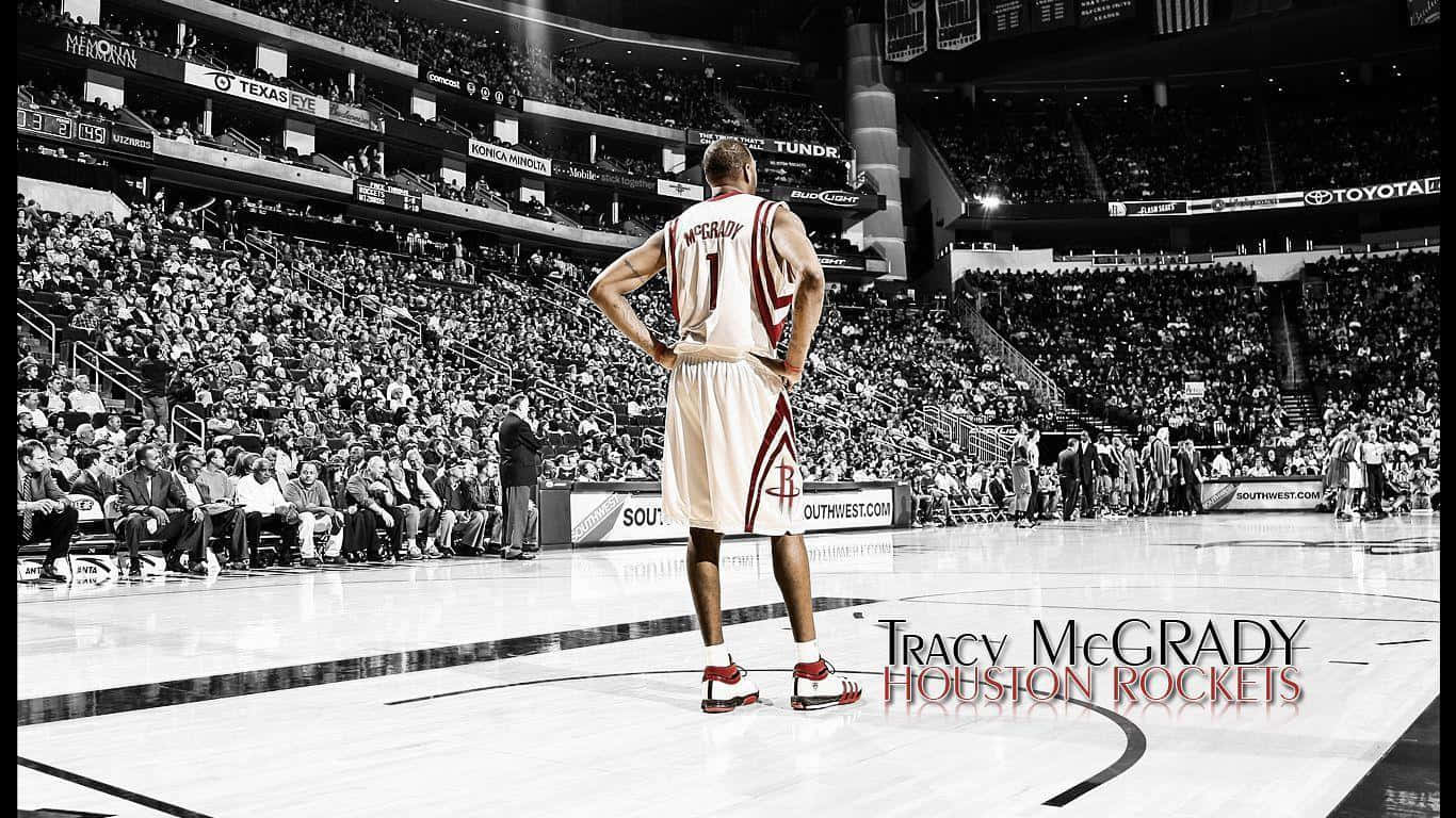 Tracy Mcgrady Playing For Nba Team Orlando Magic Background