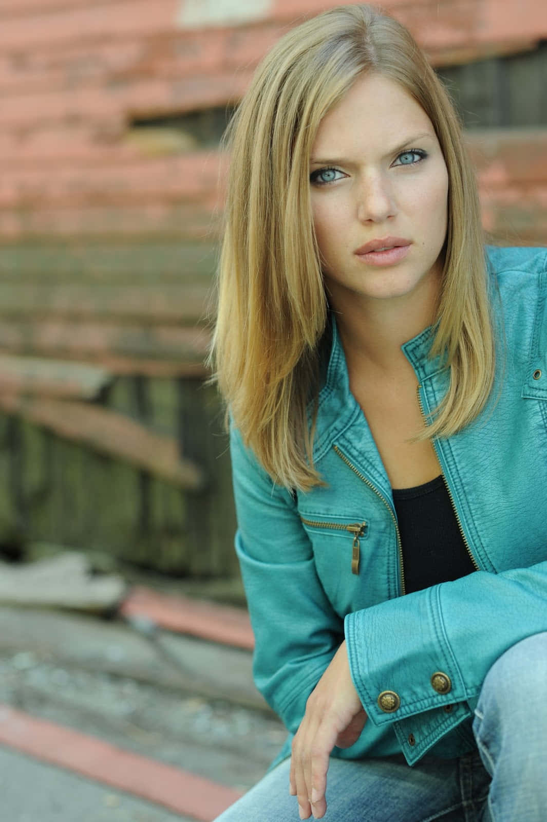 Tracy Spiridakos Casual Portrait Background