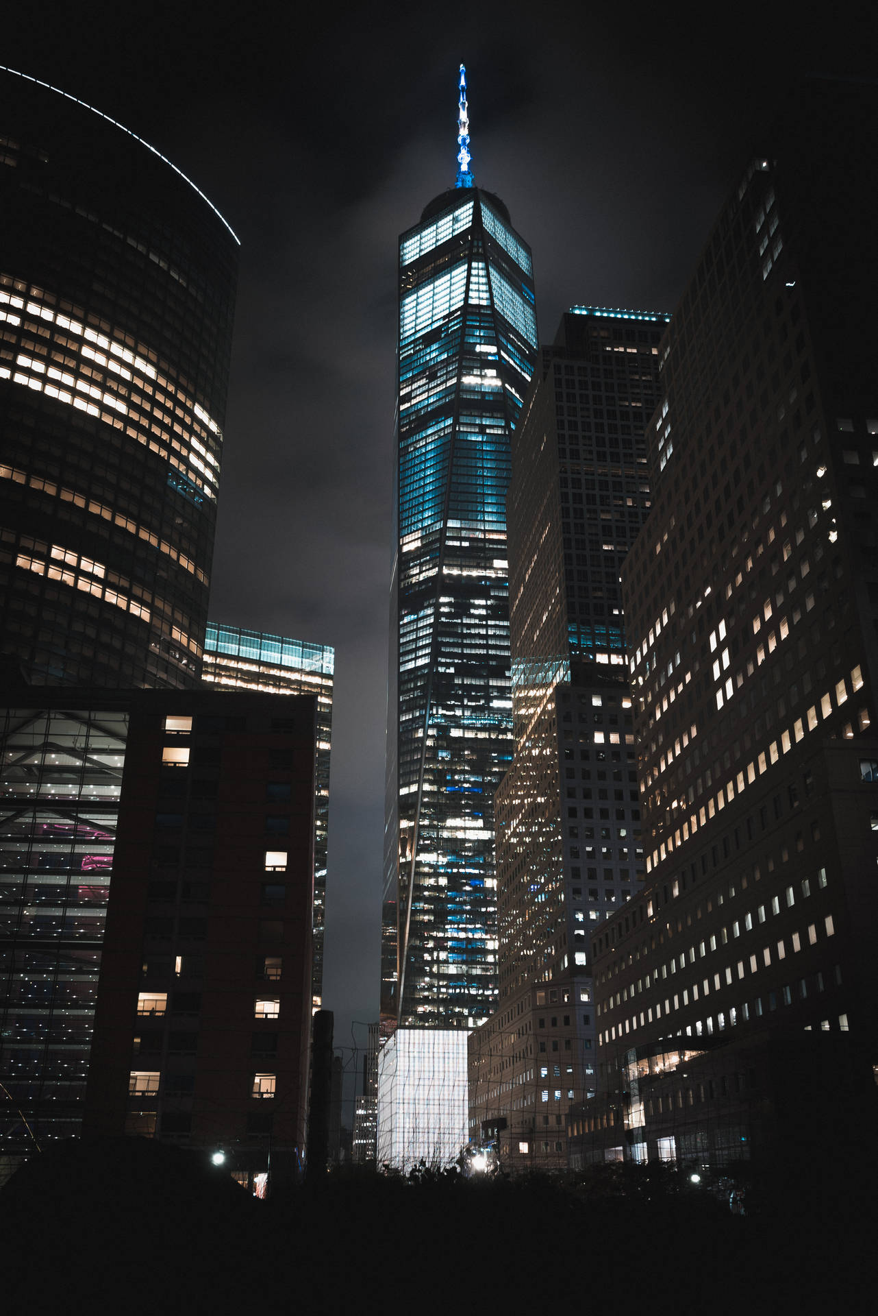Trade Center New York City Night View Background