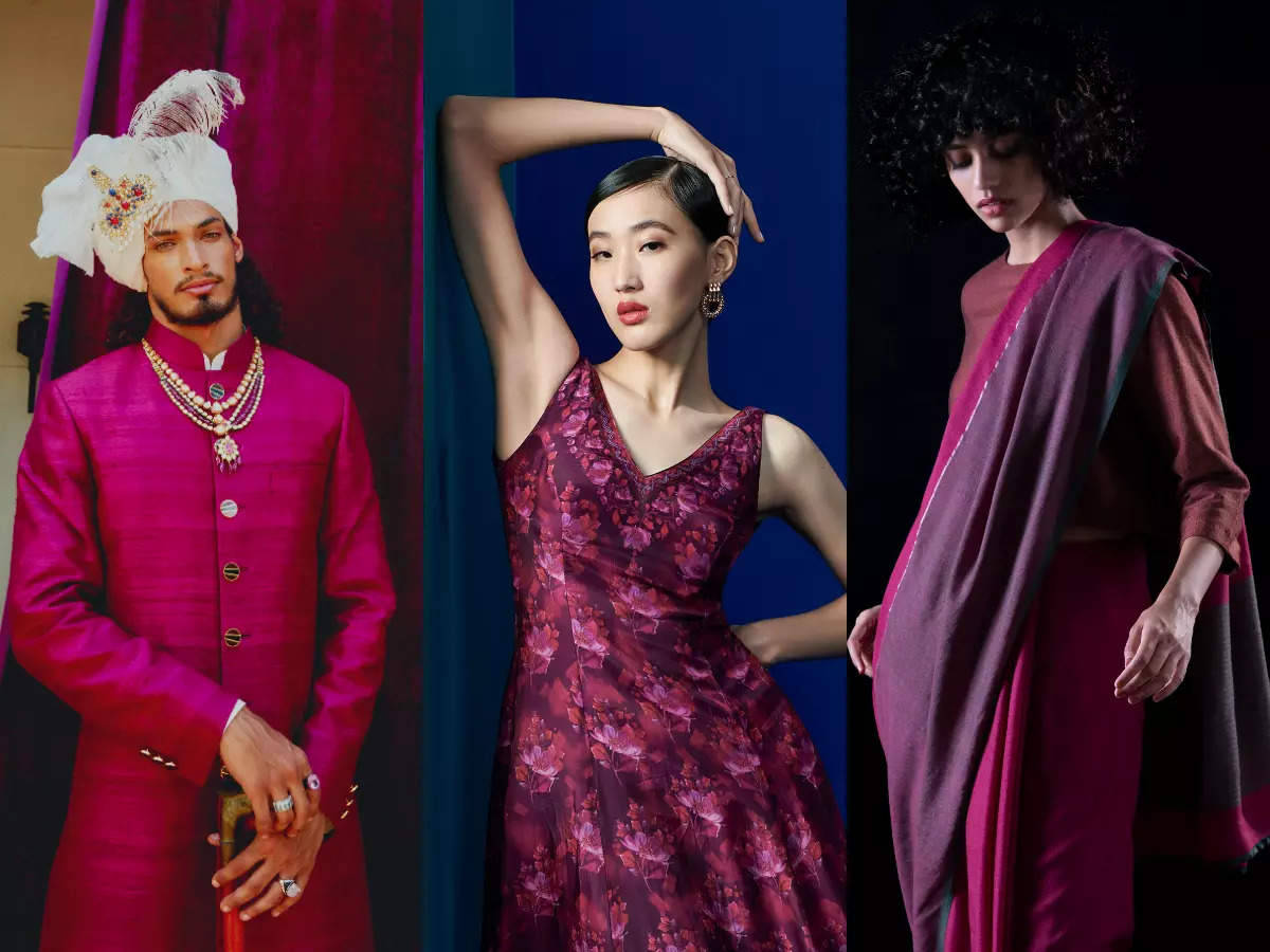 Traditional Asian Clothing In Magenta