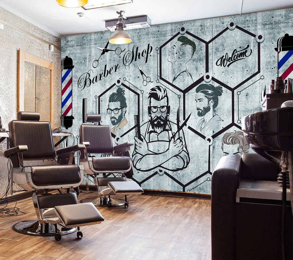 Traditional Barber's Pole Drawing Background
