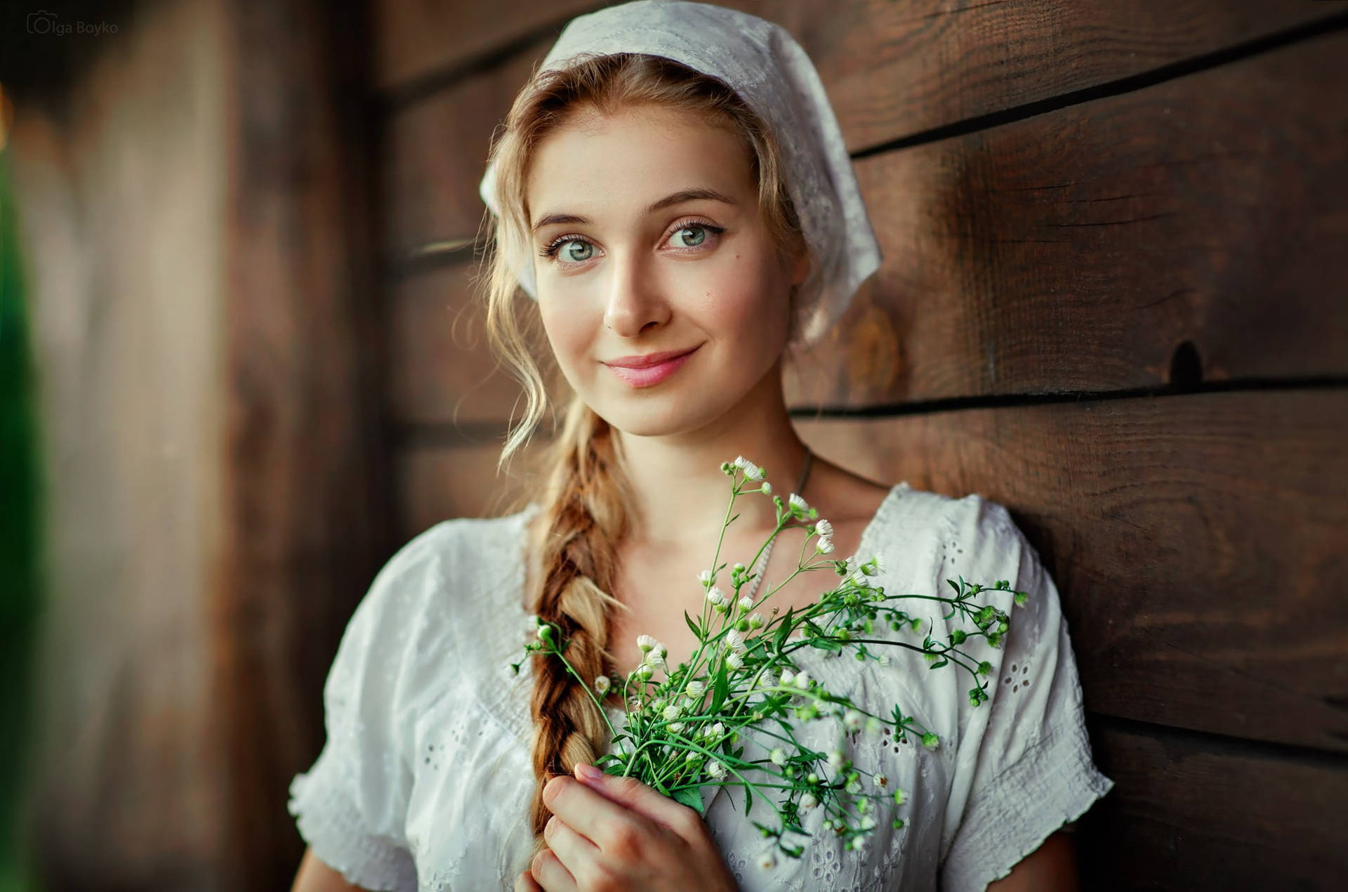 Traditional Beauty With Braided Hair Background