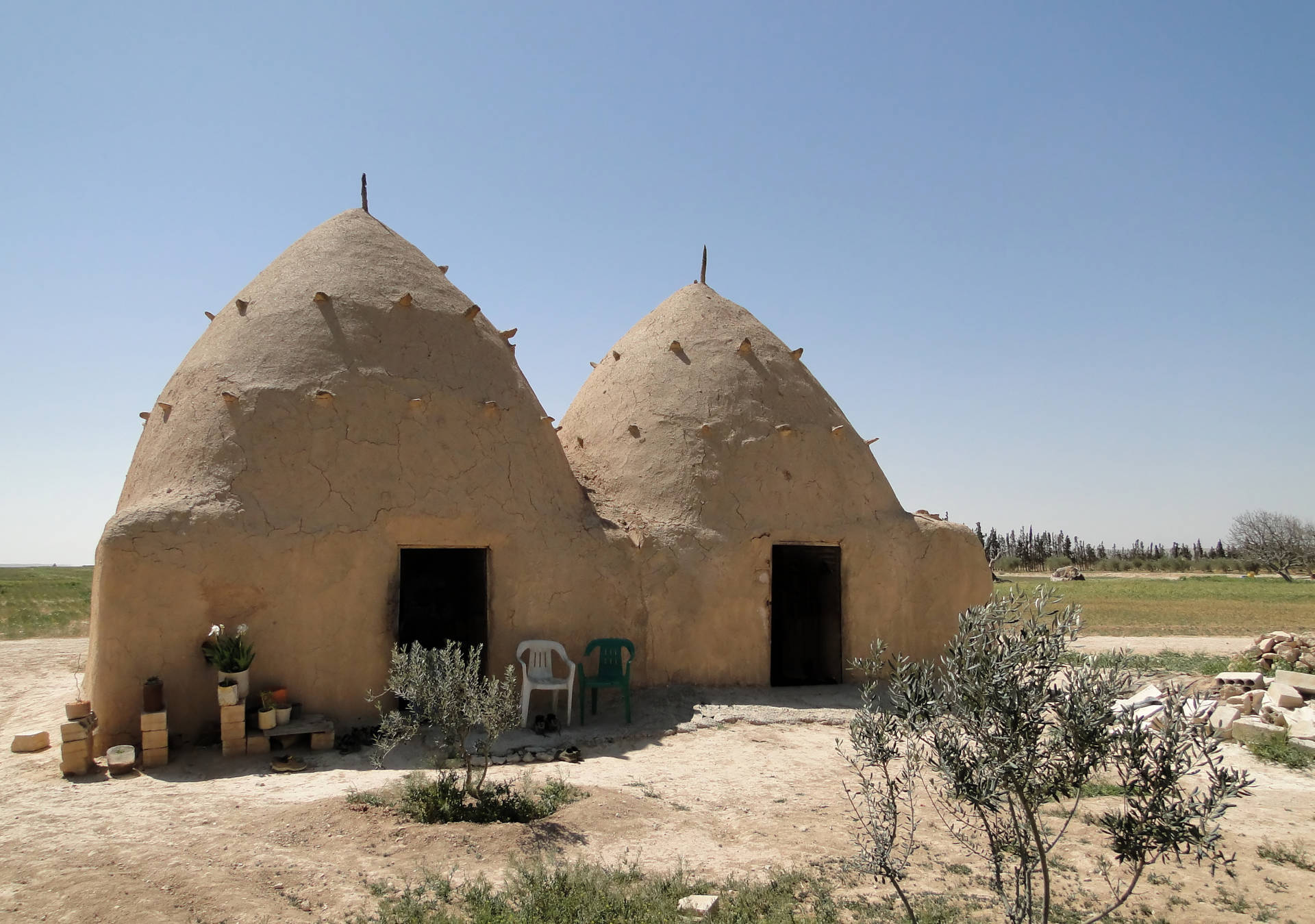 Traditional Beehive Houses In Syria Background