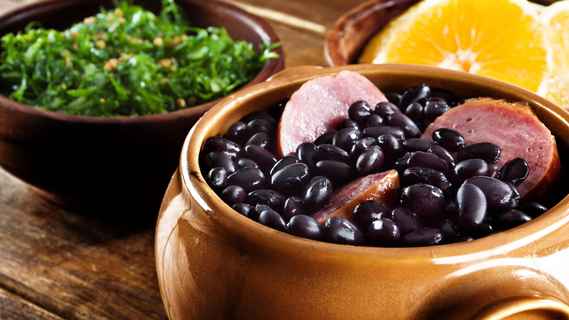 Traditional Brazilian Black Bean Stew - Feijoada Background