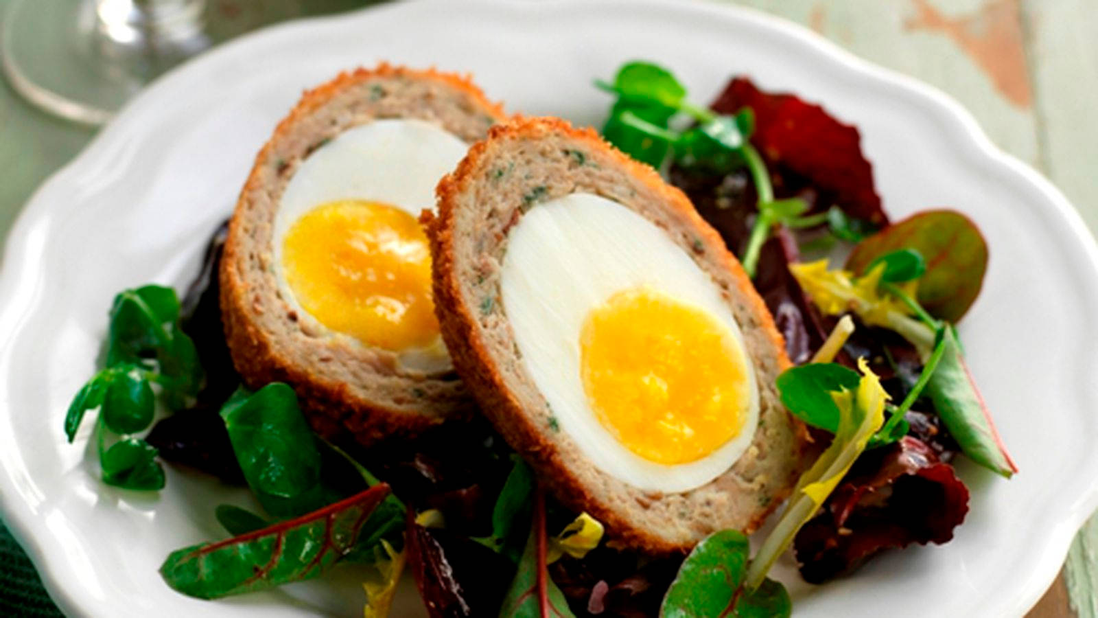 Traditional British Scotch Egg Dish With Nori Seaweed