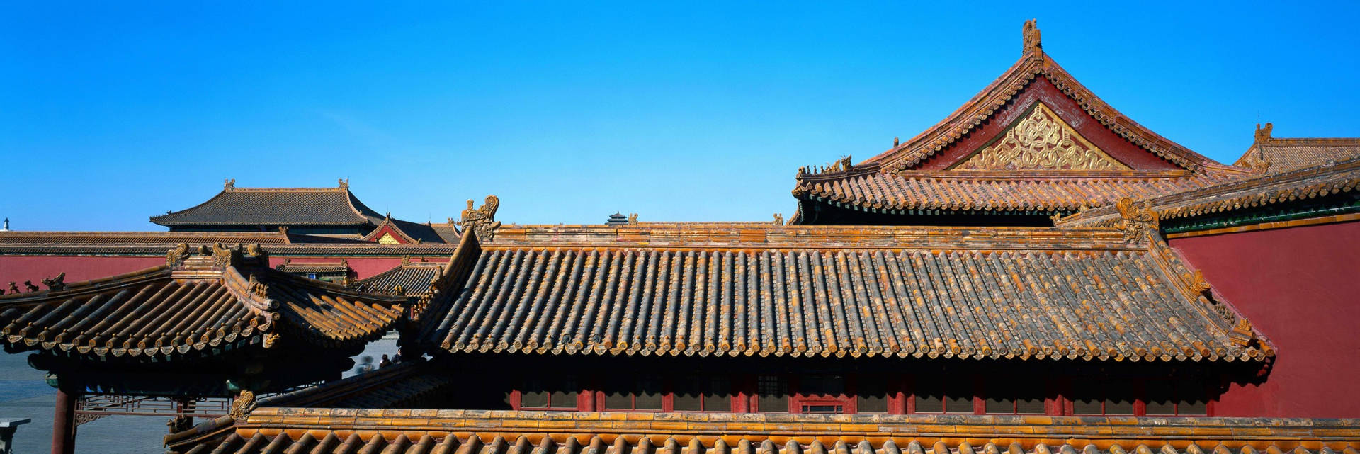 Traditional Chinese Roofs Forbidden City Background