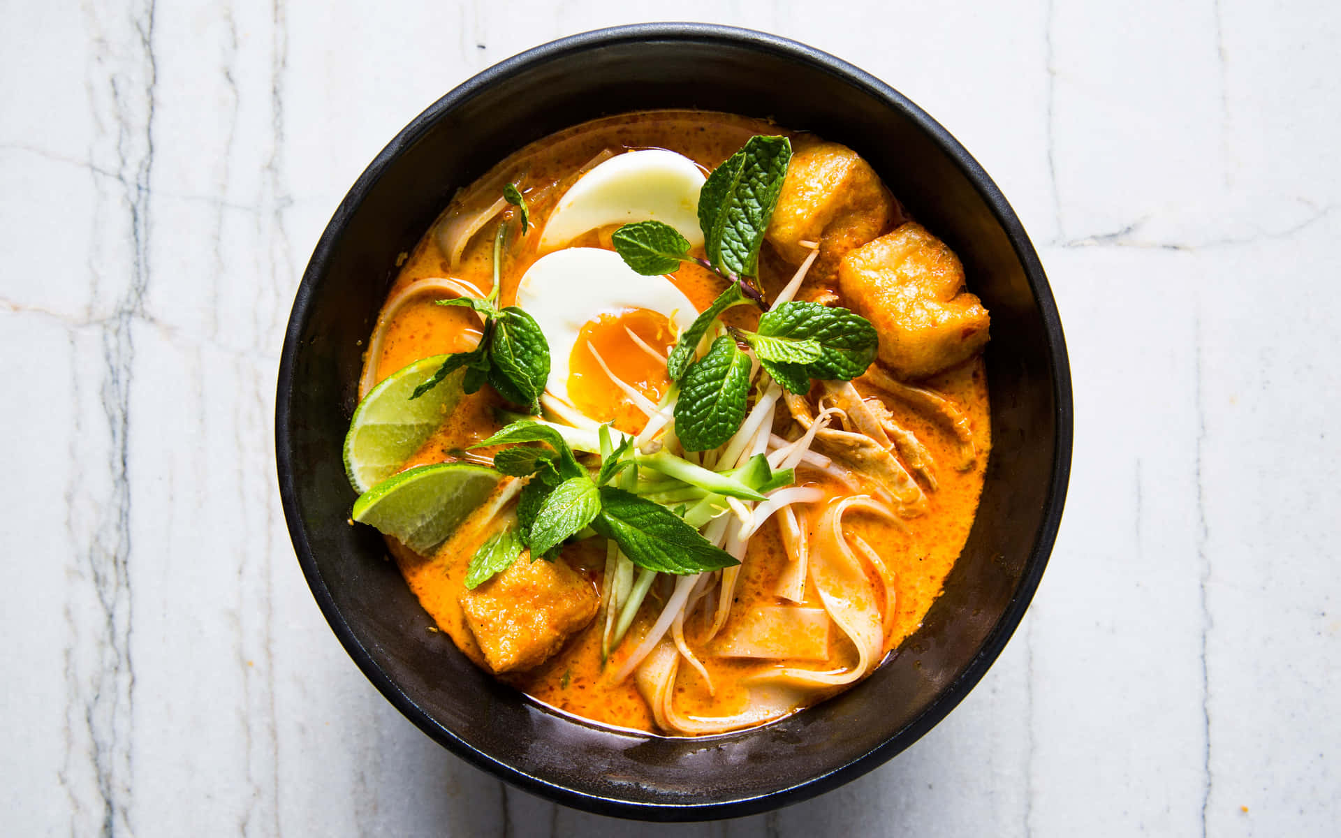 Traditional Curry Laksa Deliciously Prepared With Flat Vermicelli