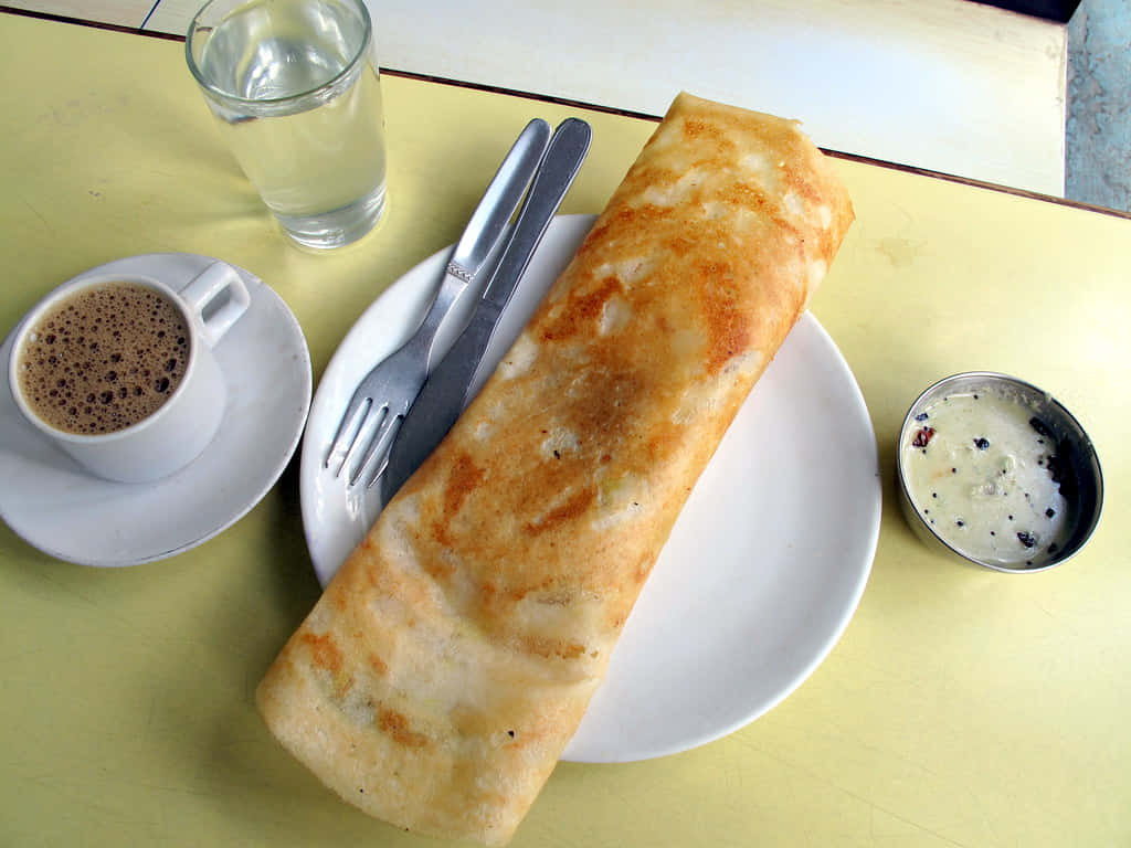 Traditional Indian Dosa Meal Background