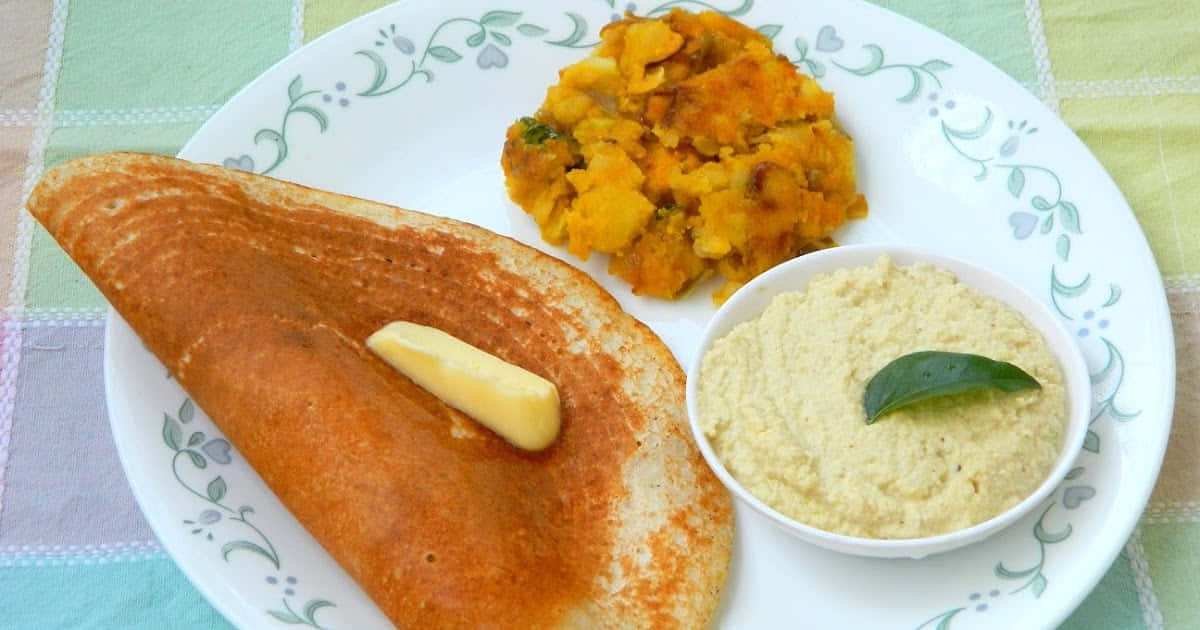 Traditional Indian Dosa With Sides.jpg Background