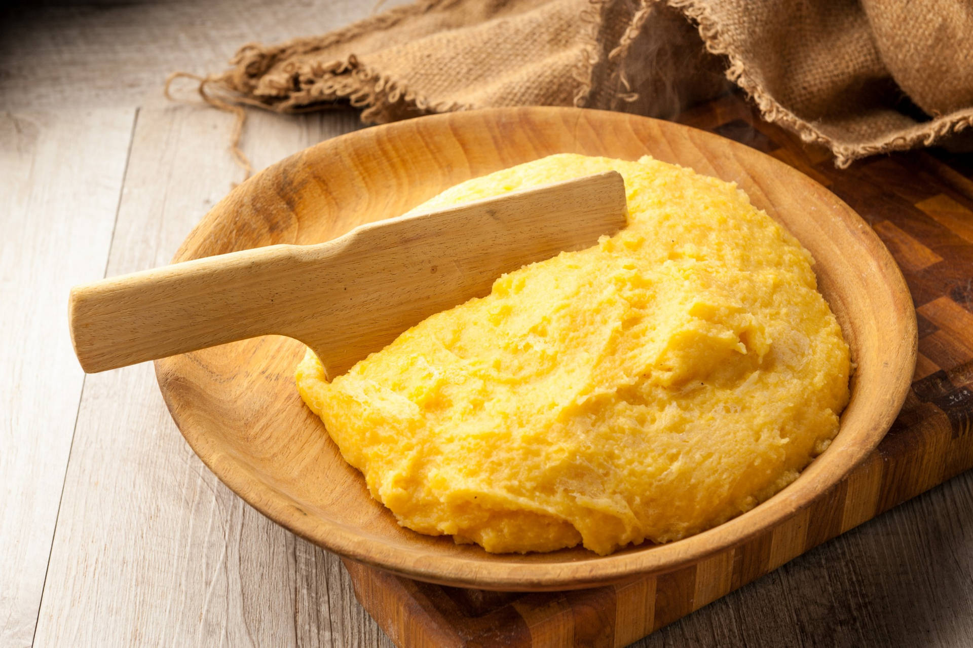 Traditional Italian Polenta Dish Background