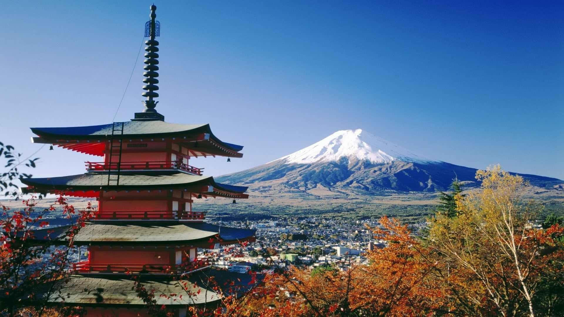 Traditional Japanese Buildings Adorn This Desktop Background