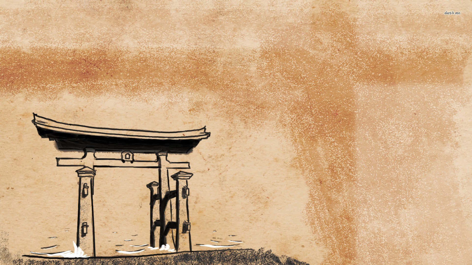 Traditional Japanese Ink Illustration Background
