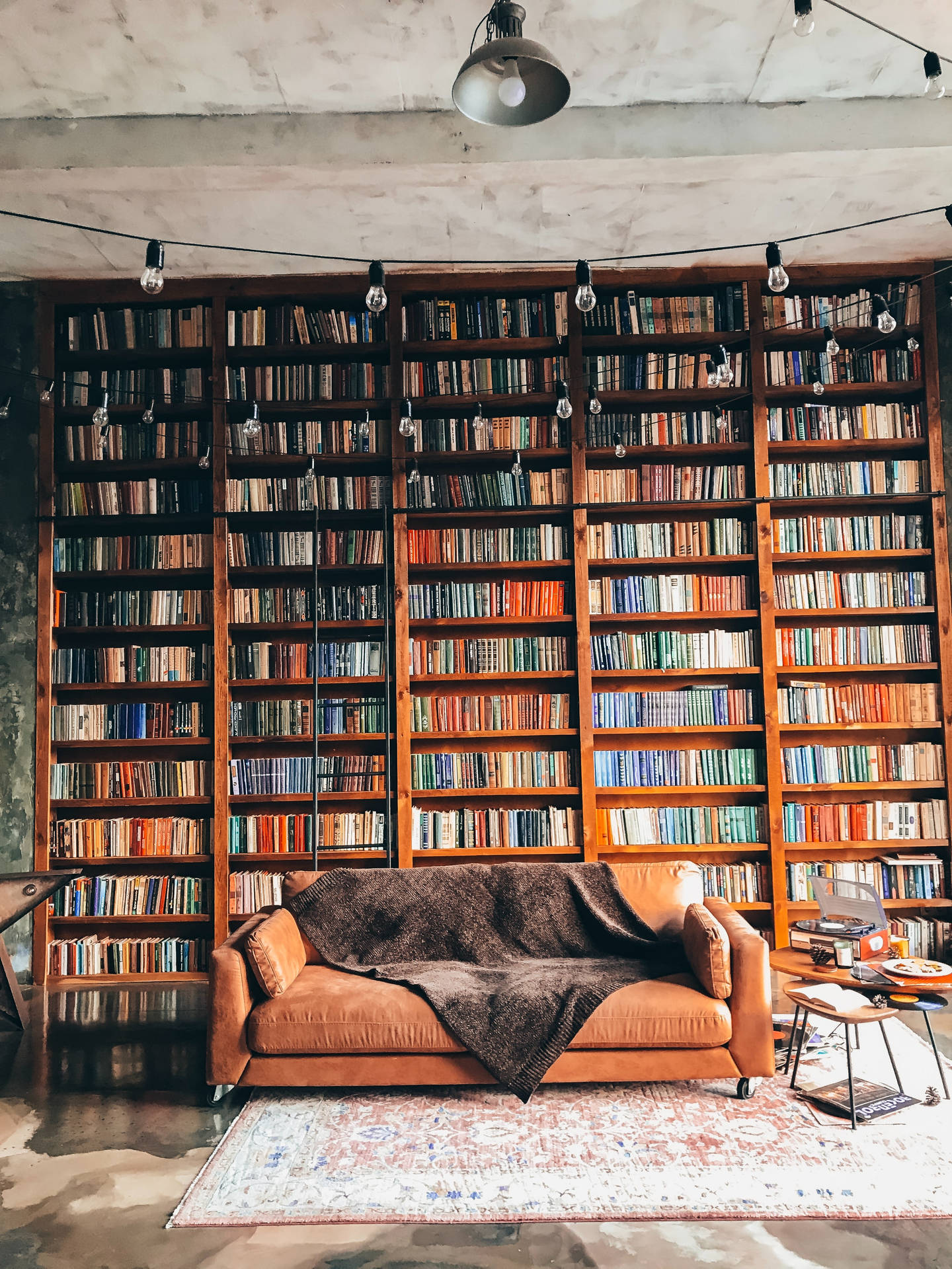 Traditional Library Interior With Cozy Couch