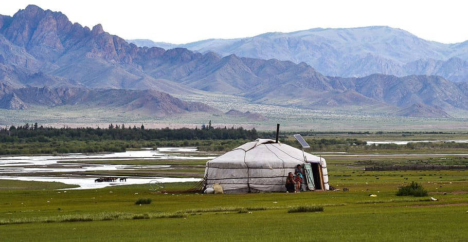 Traditional Mongolian Yurt In The Heart Of Altai Mountains