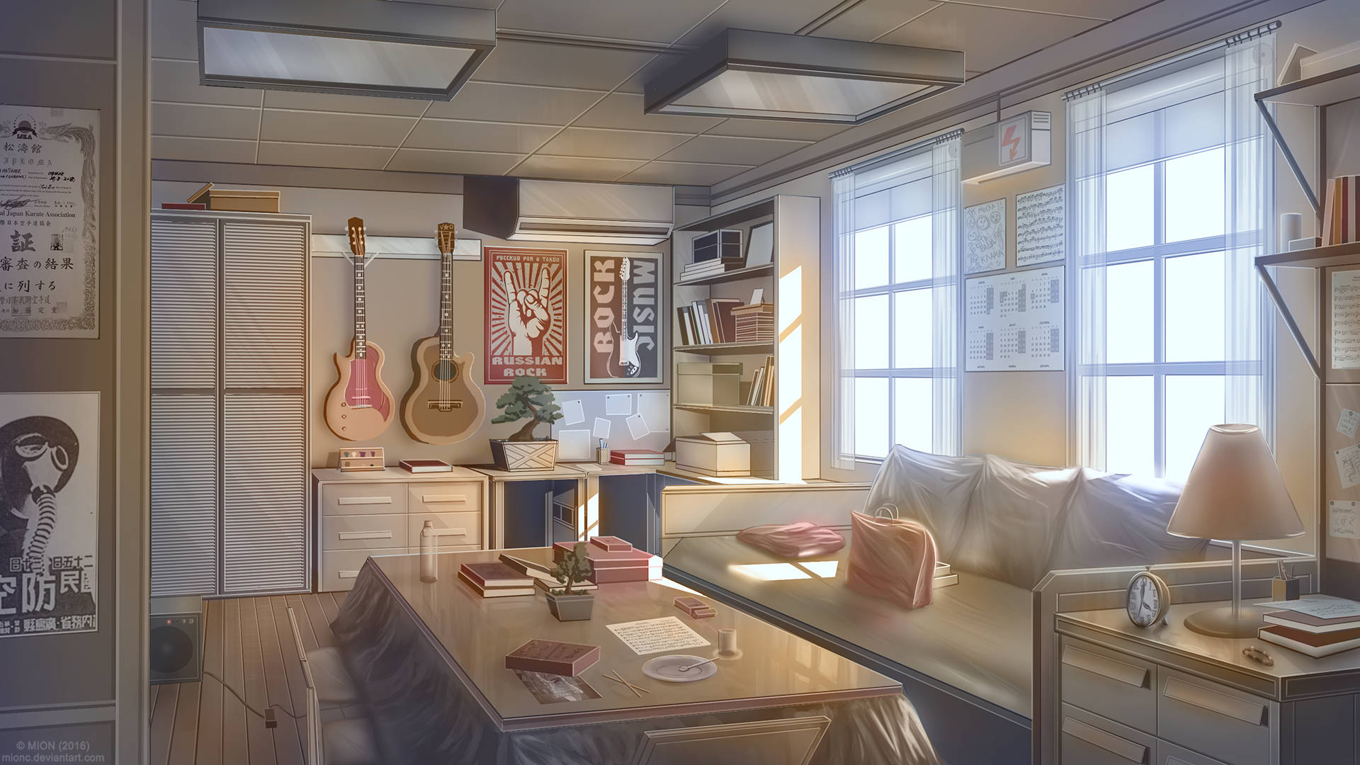 Traditional Style Anime Bedroom Background