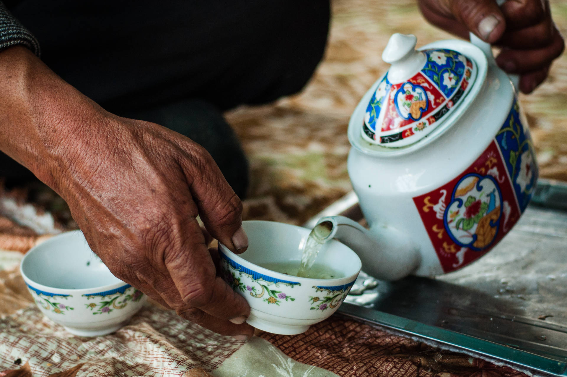 Traditional Tea Serving In Tajikistan