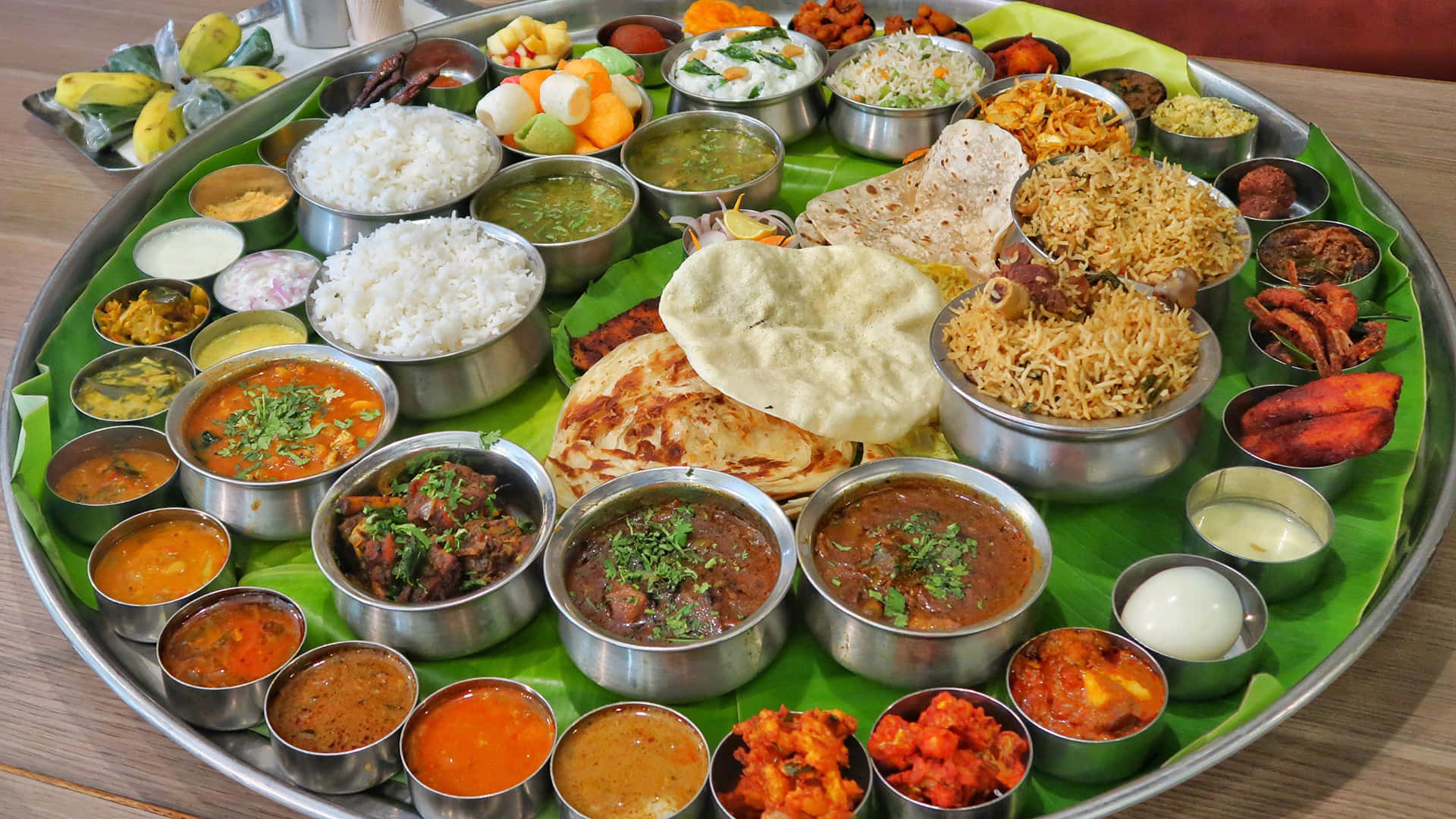 Traditional Thali Platter Indian Food Background