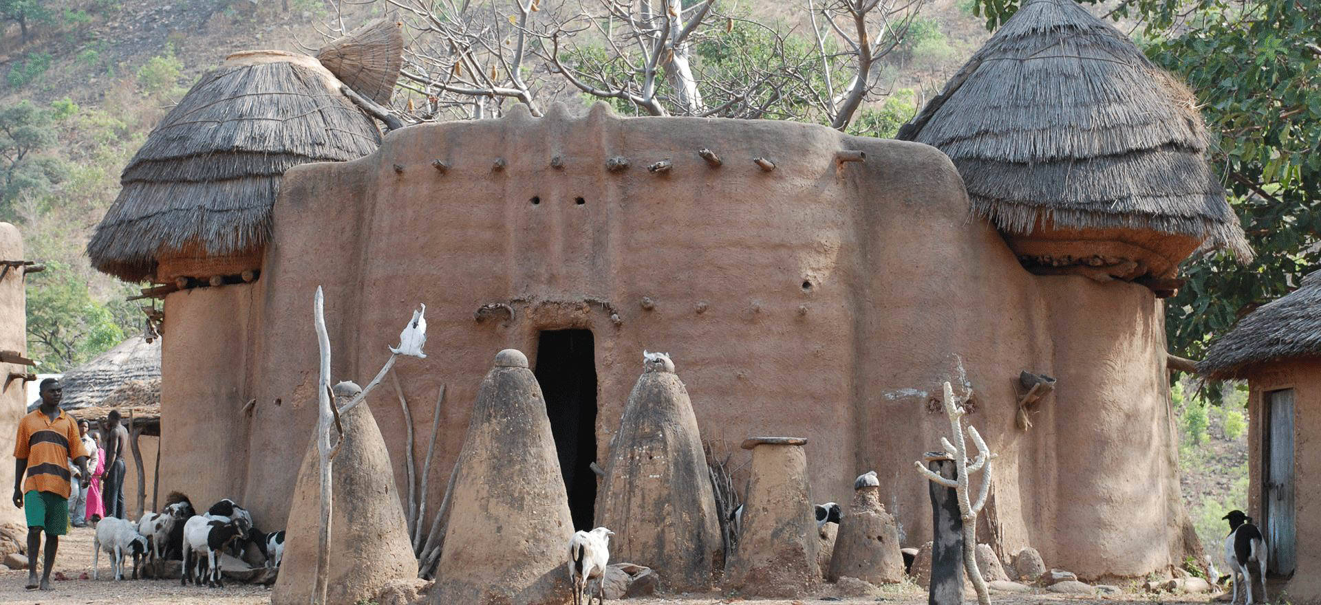 Traditional Village Hut In Benin Background