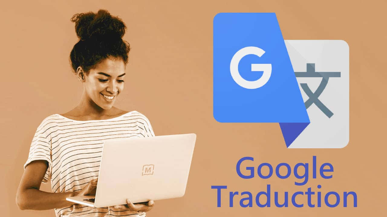 Traduction With Girl Using Macbook Background