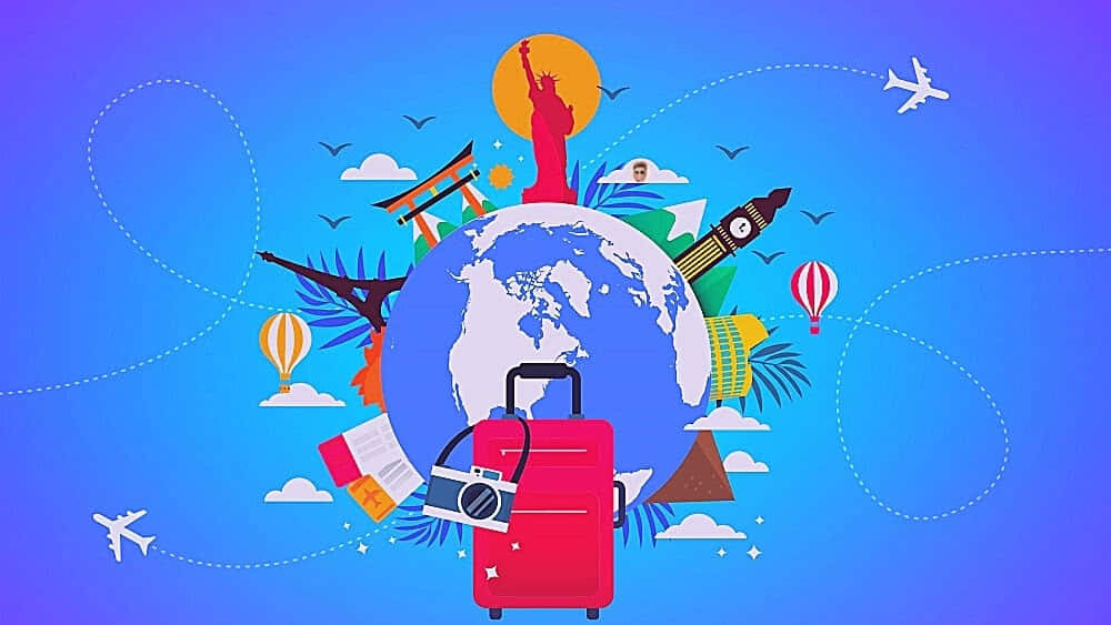 Traduction With Red Luggage Background