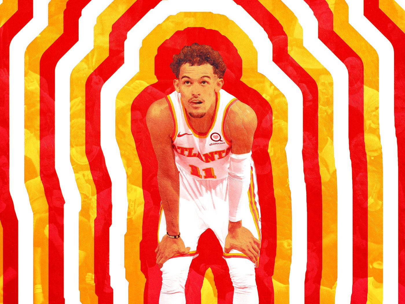 Trae Young Red And Yellow Retro