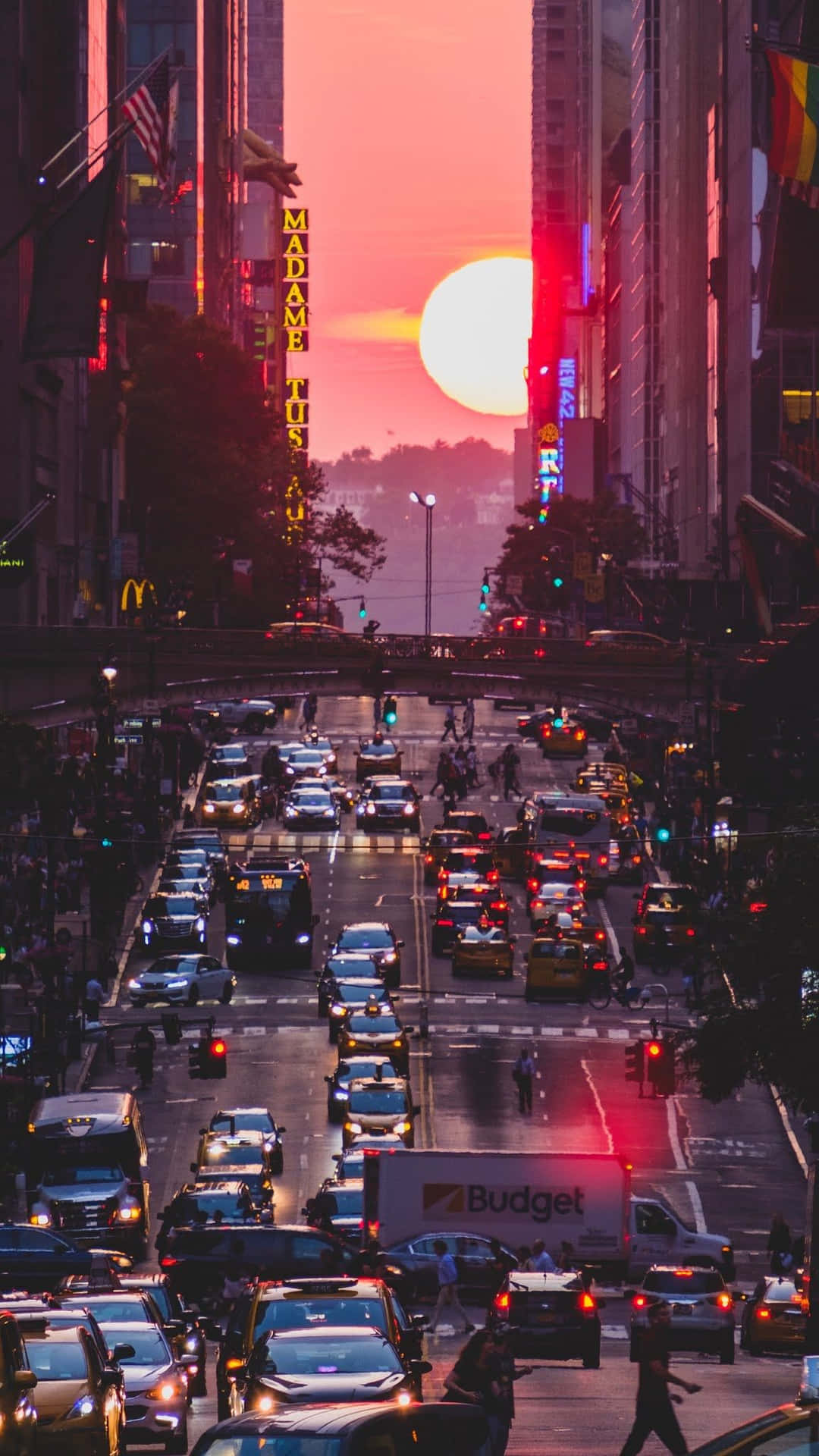 Traffic City Sunset Iphone Background