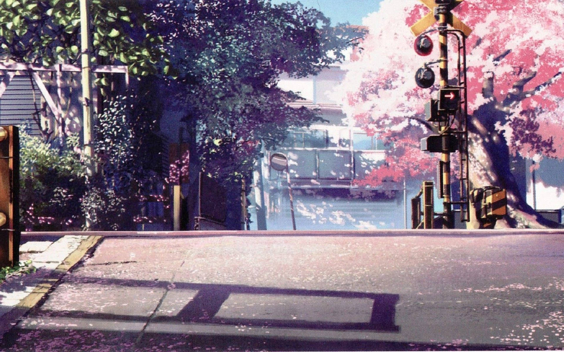 Traffic Light Anime Scenery Background