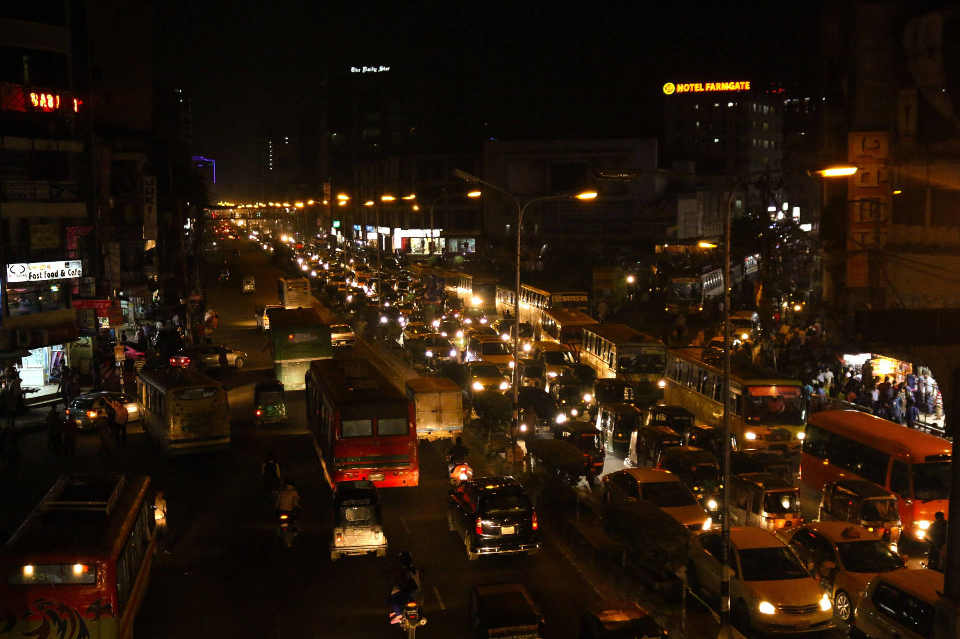 Traffic Road In Dhaka Background