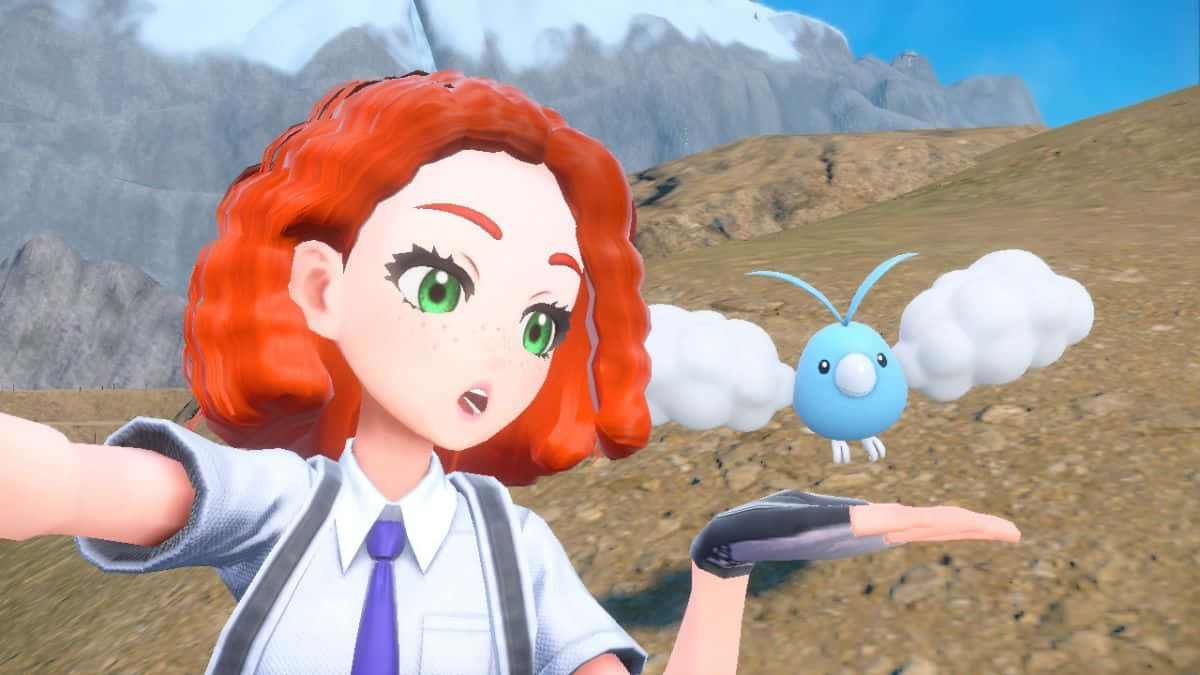 Trainer Selfie With Swablu Background