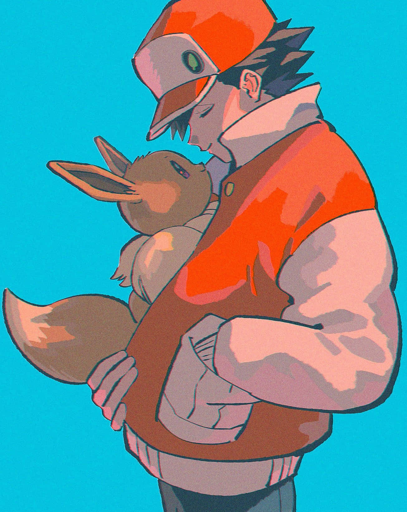 Trainerand Eevee Bonding Moment Background