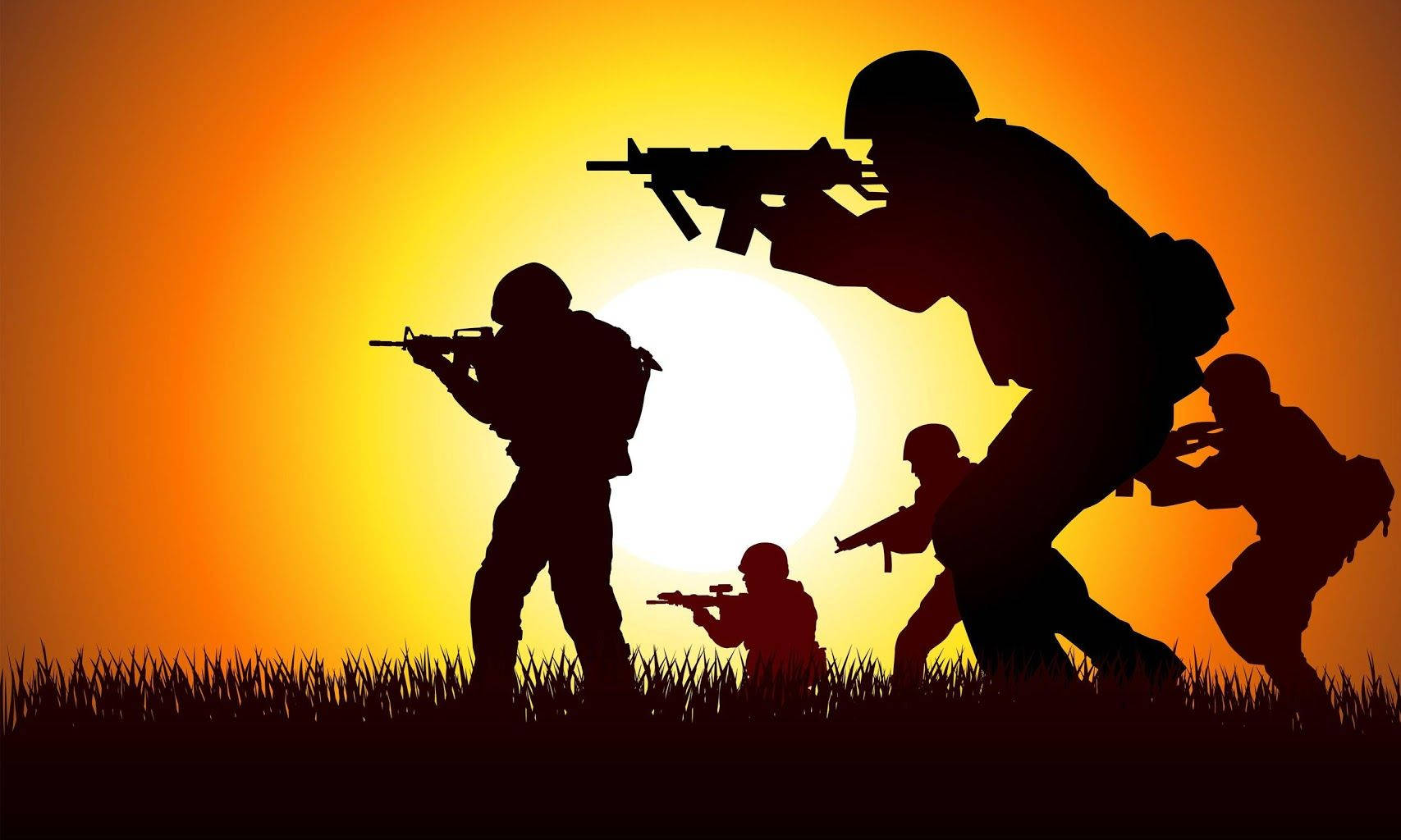 Training Indian Soldiers Art Background
