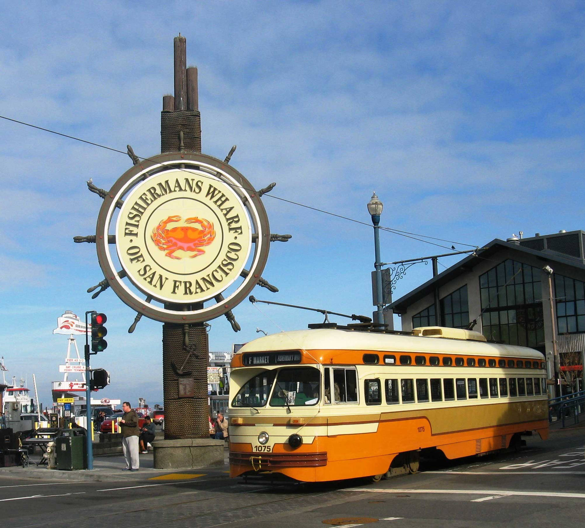 Tram Passing By The Fishermans Wharf