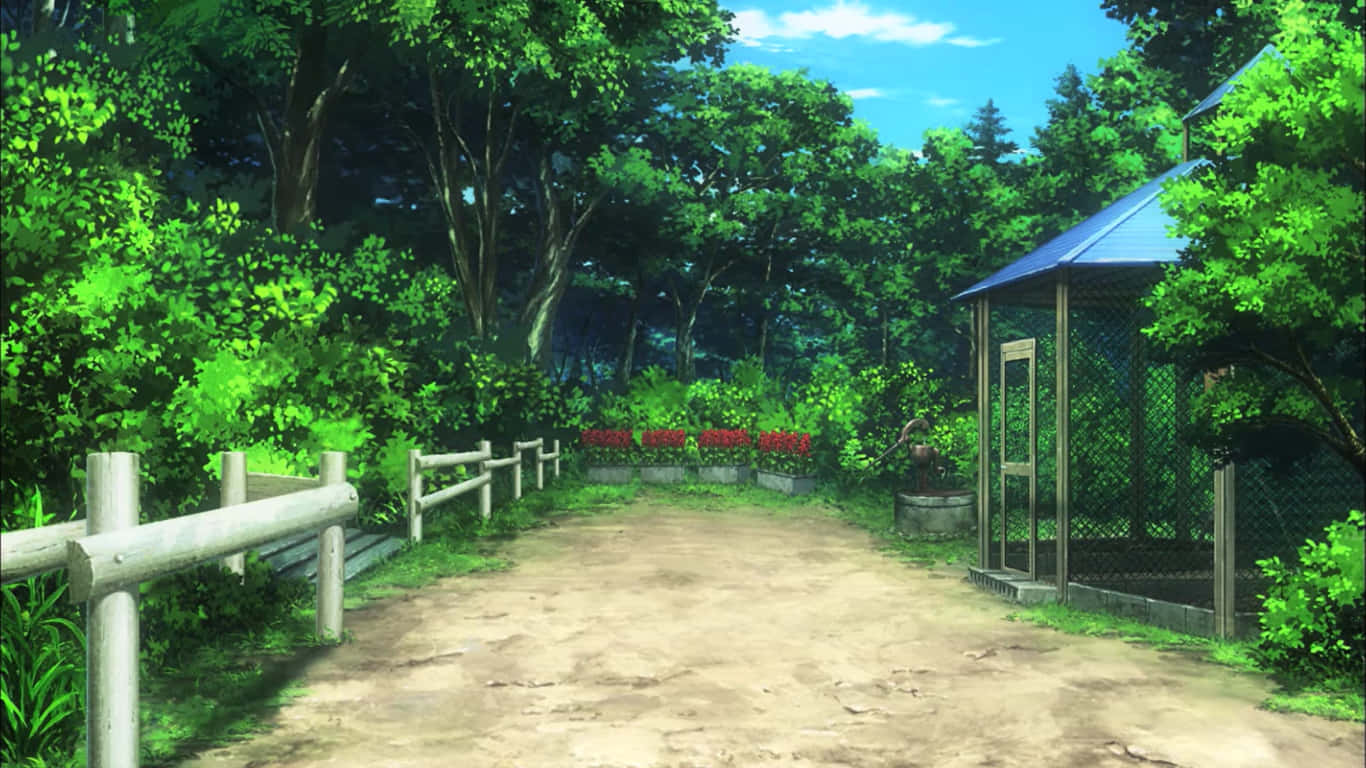 Tranquil_ Anime_ Garden_ Pathway Background