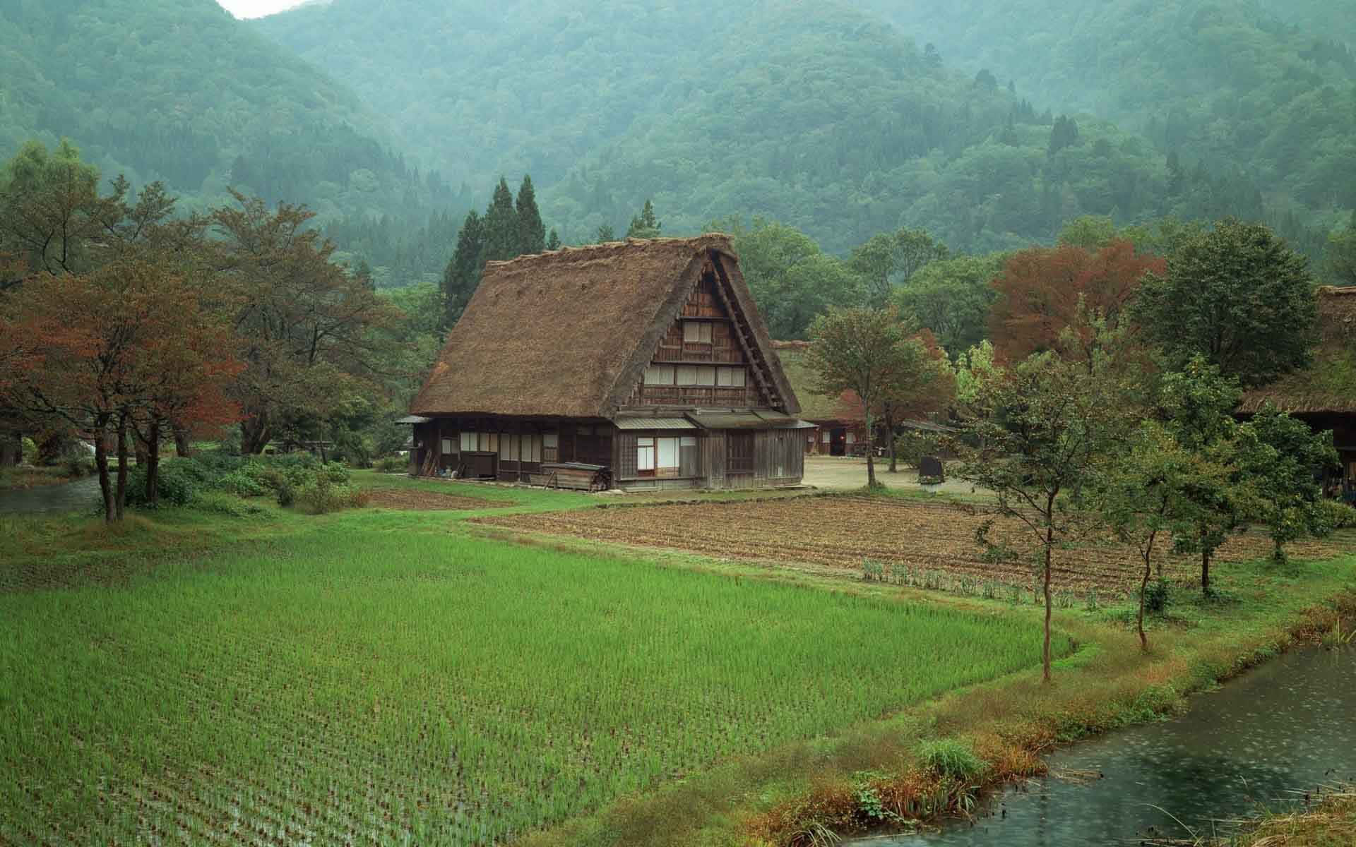 Tranquil Japanese Farmhouse Resting In The Countryside