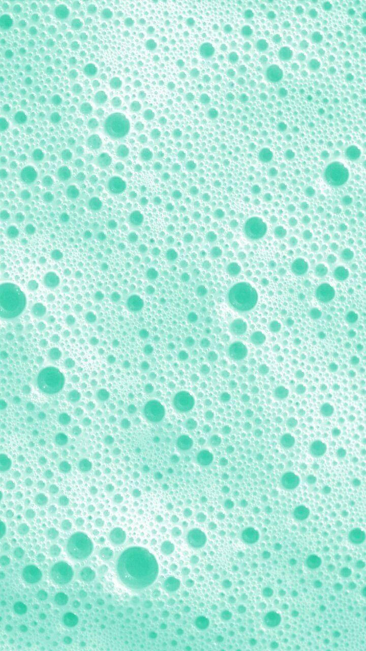 Tranquil Mint Green Bubbles Background