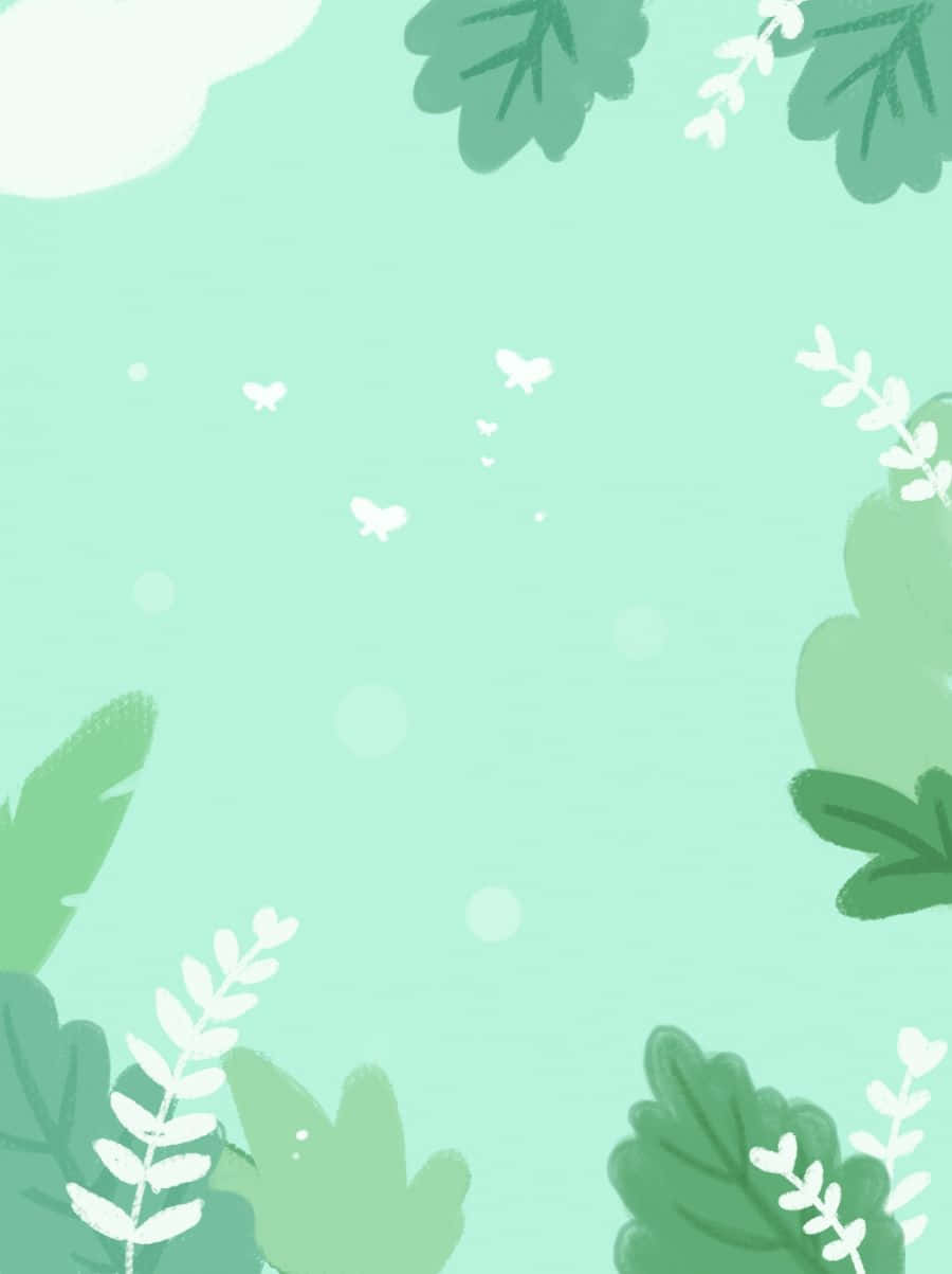 Tranquil Pastel Green Aesthetic Wallpaper Background