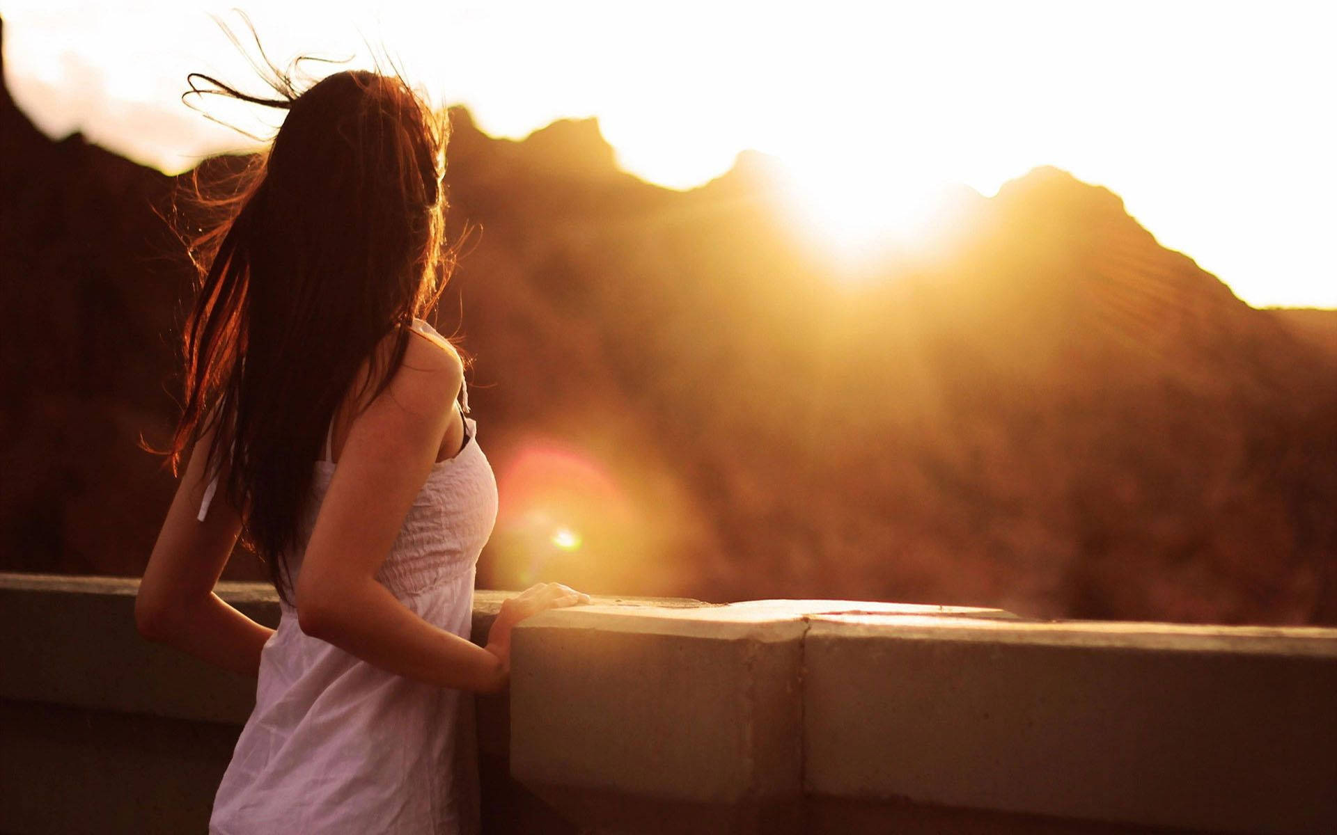 Tranquil Solitude - An Alone Girl Embracing Solitude Background