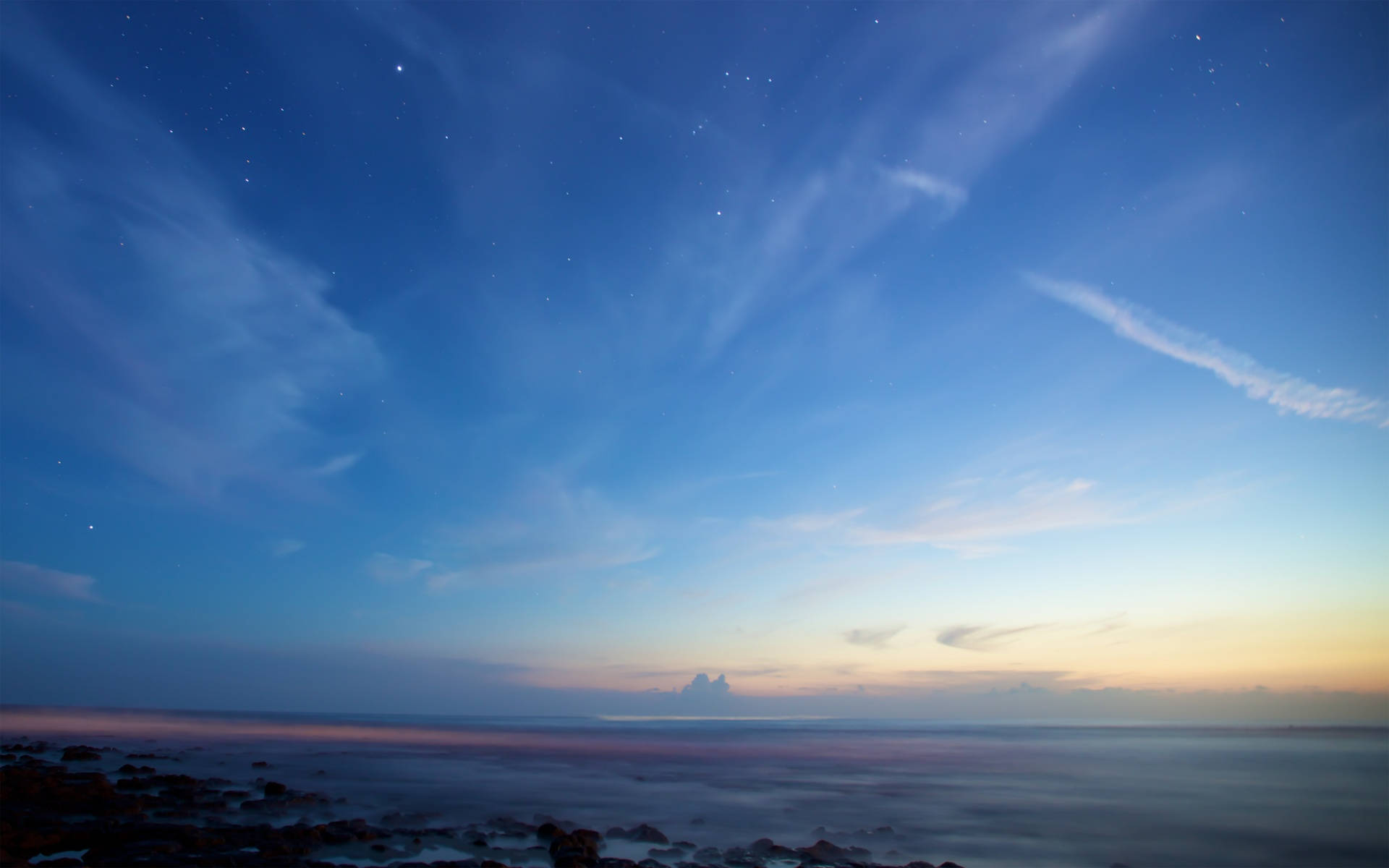 Tranquil Sunset And Sky Horizon