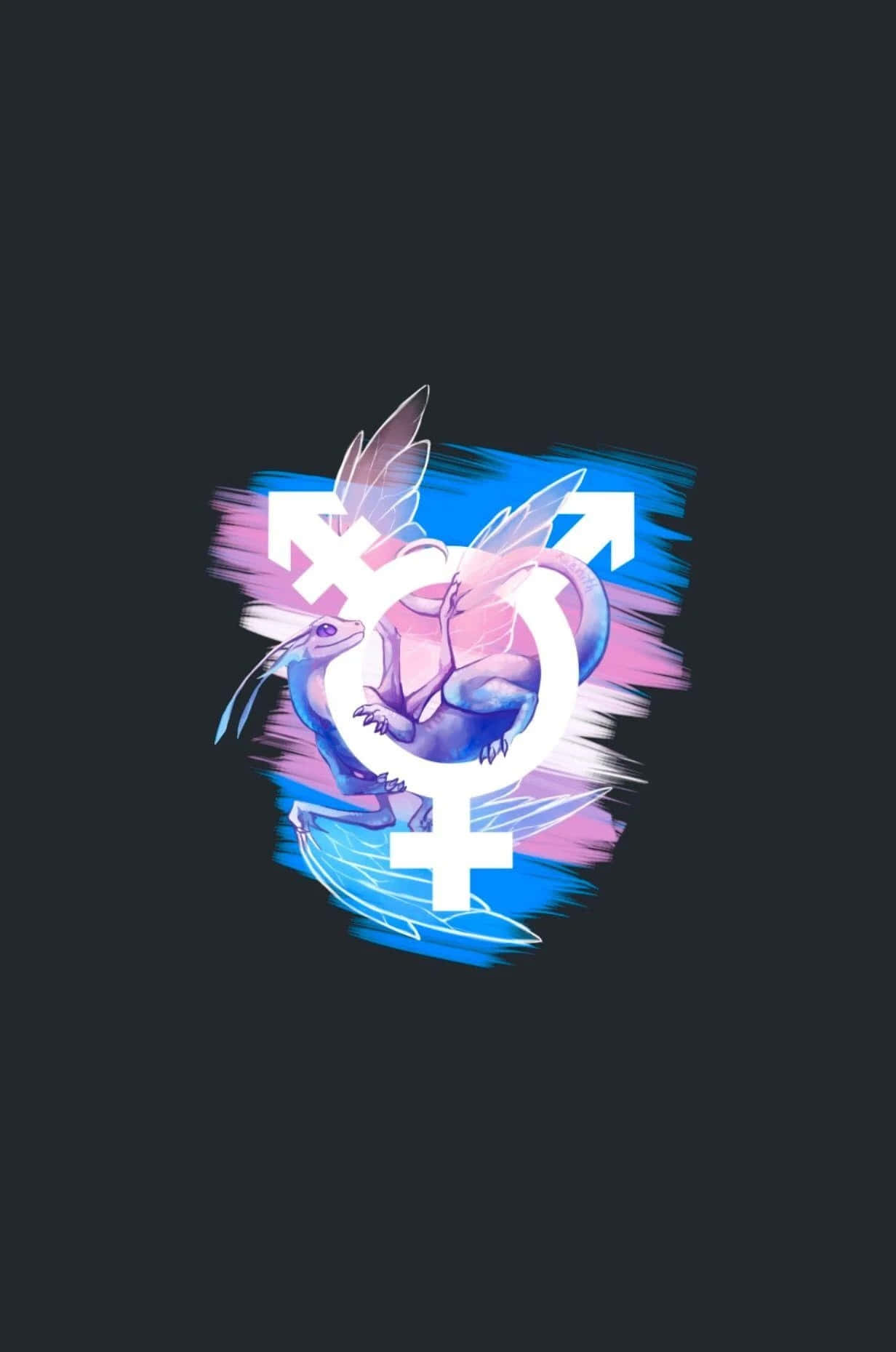 Trans Color And Symbol In Black Background