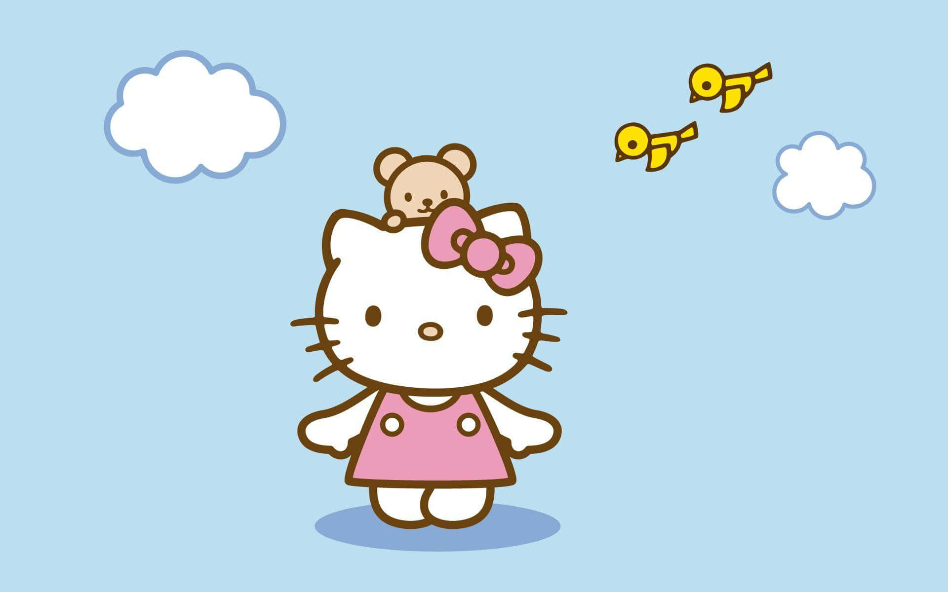 Transform Your Digital Space With This Sleek Hello Kitty Laptop Background