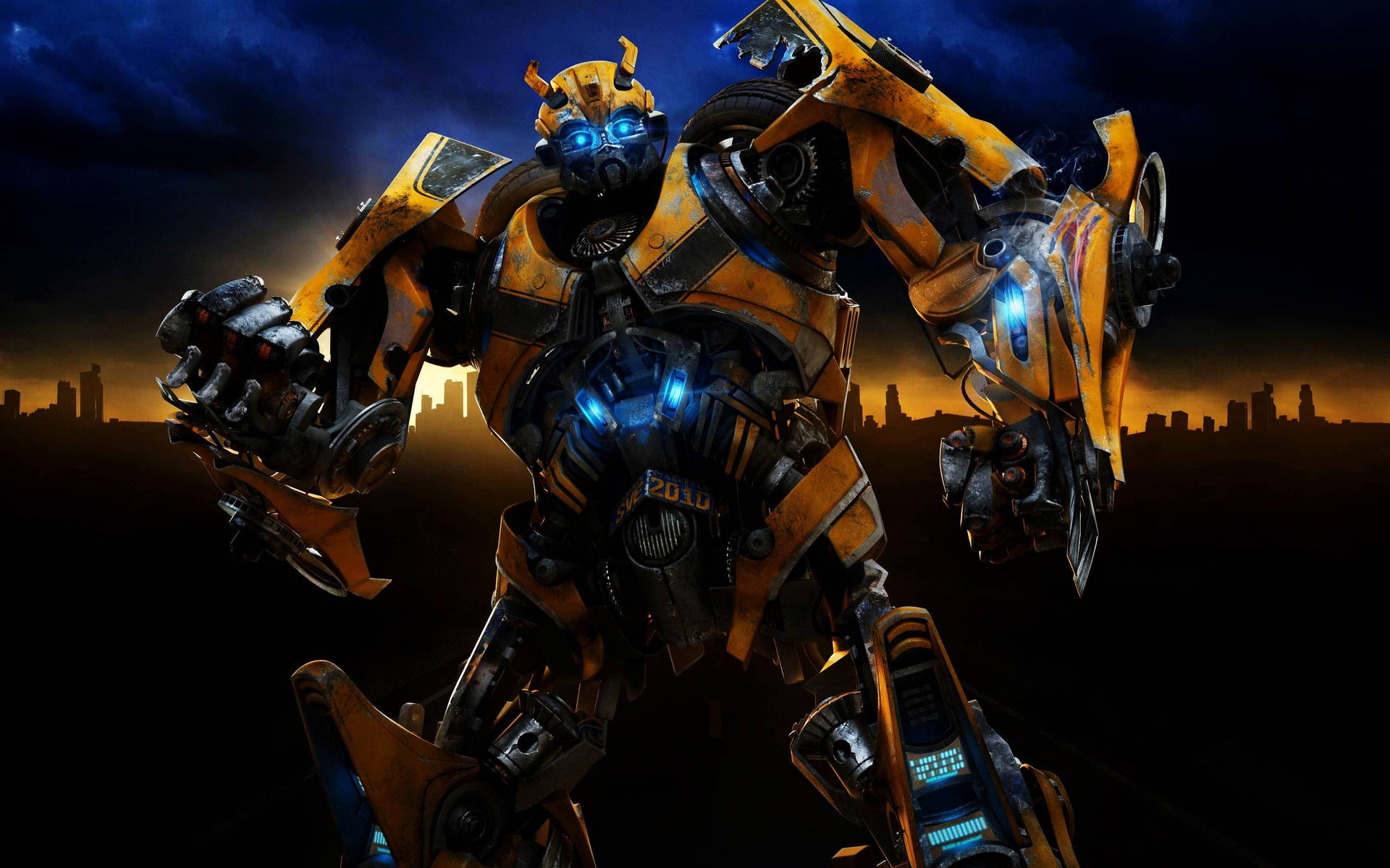 Transformers Bumblebee In City Background