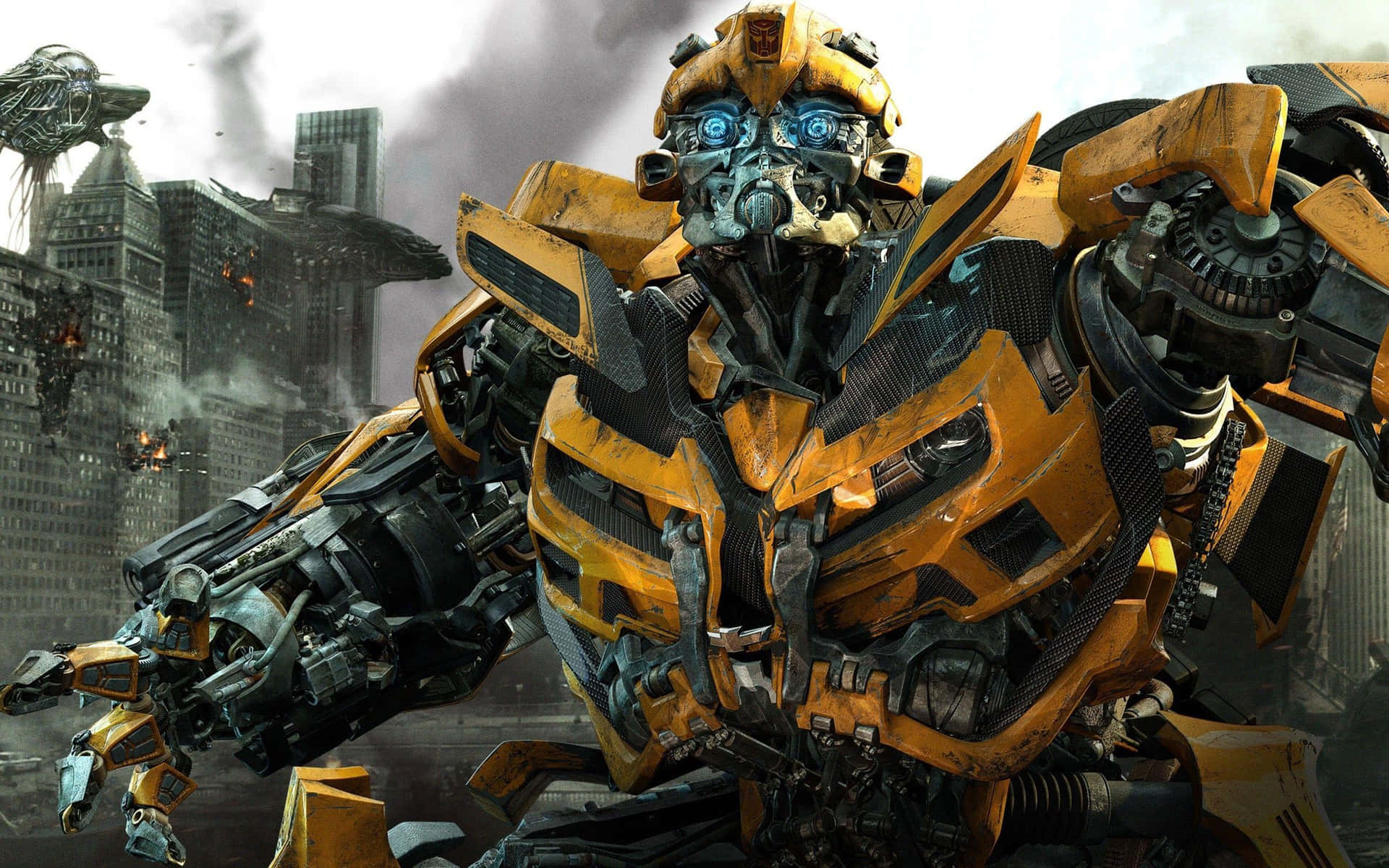 Transformers Bumblebee With Collapsing Buildings