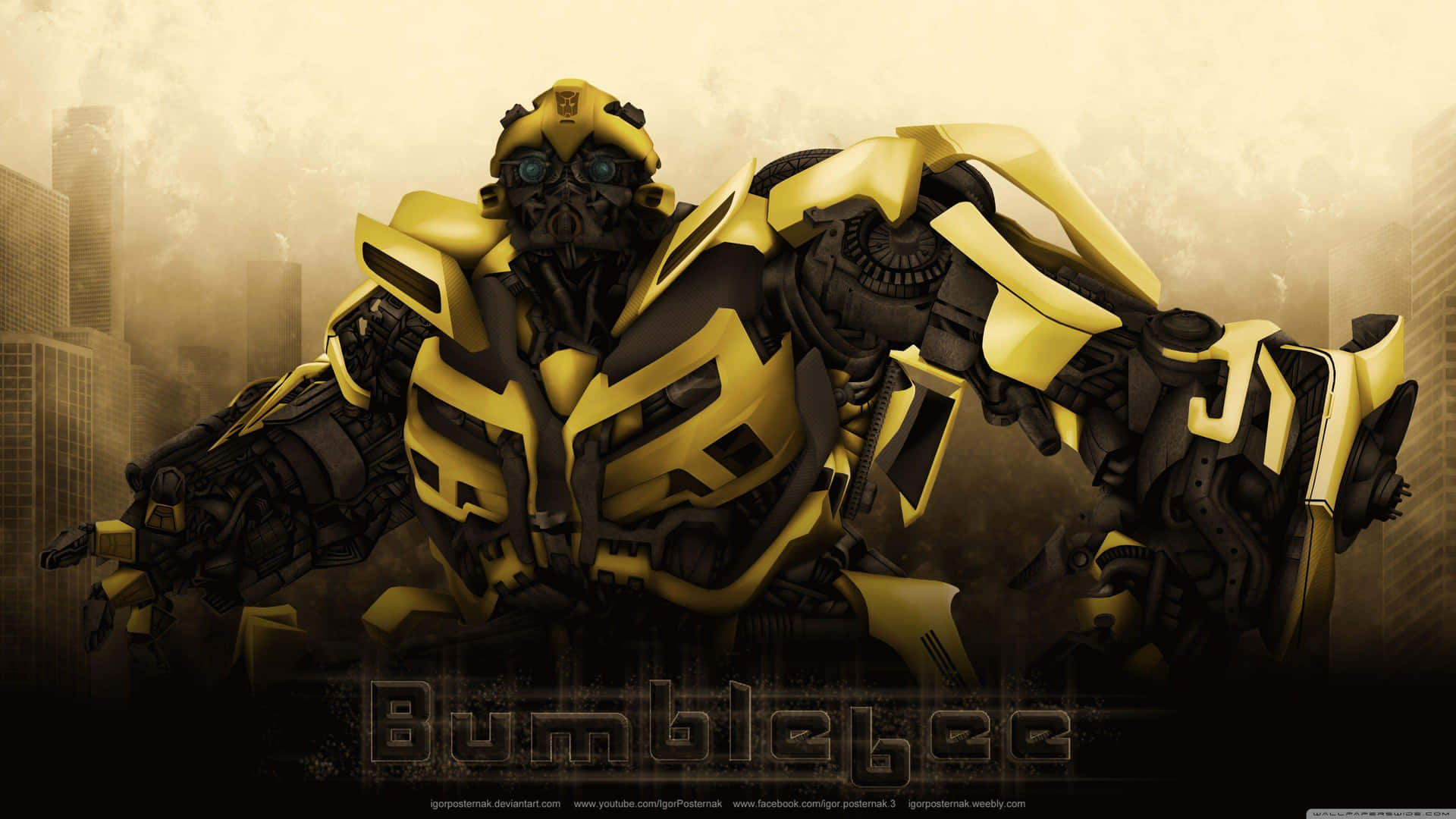 Transformers Bumblebee With His Name Background